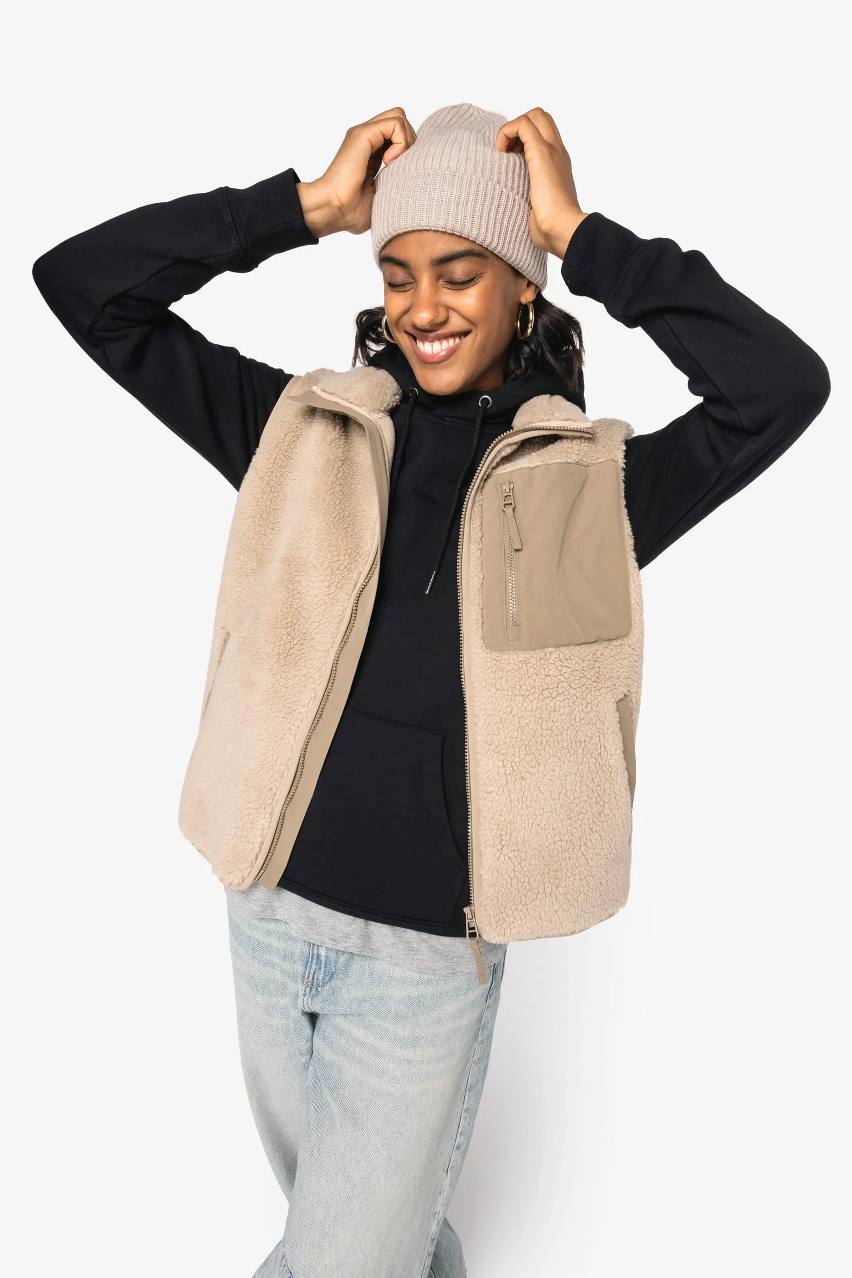 Chaleco ecorresponsable de sherpa unisex
