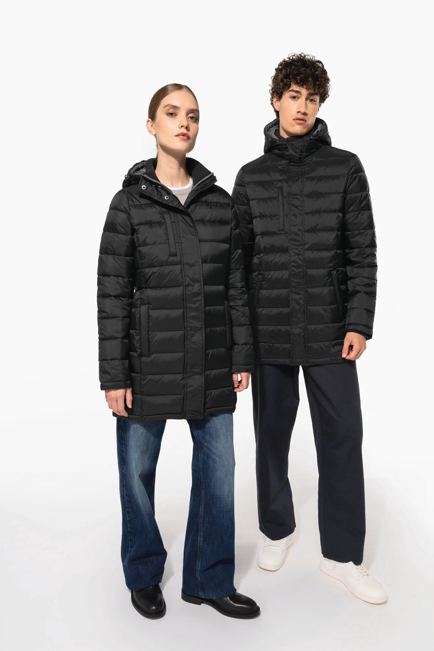 Parka ligera acolchada con capucha para hombre