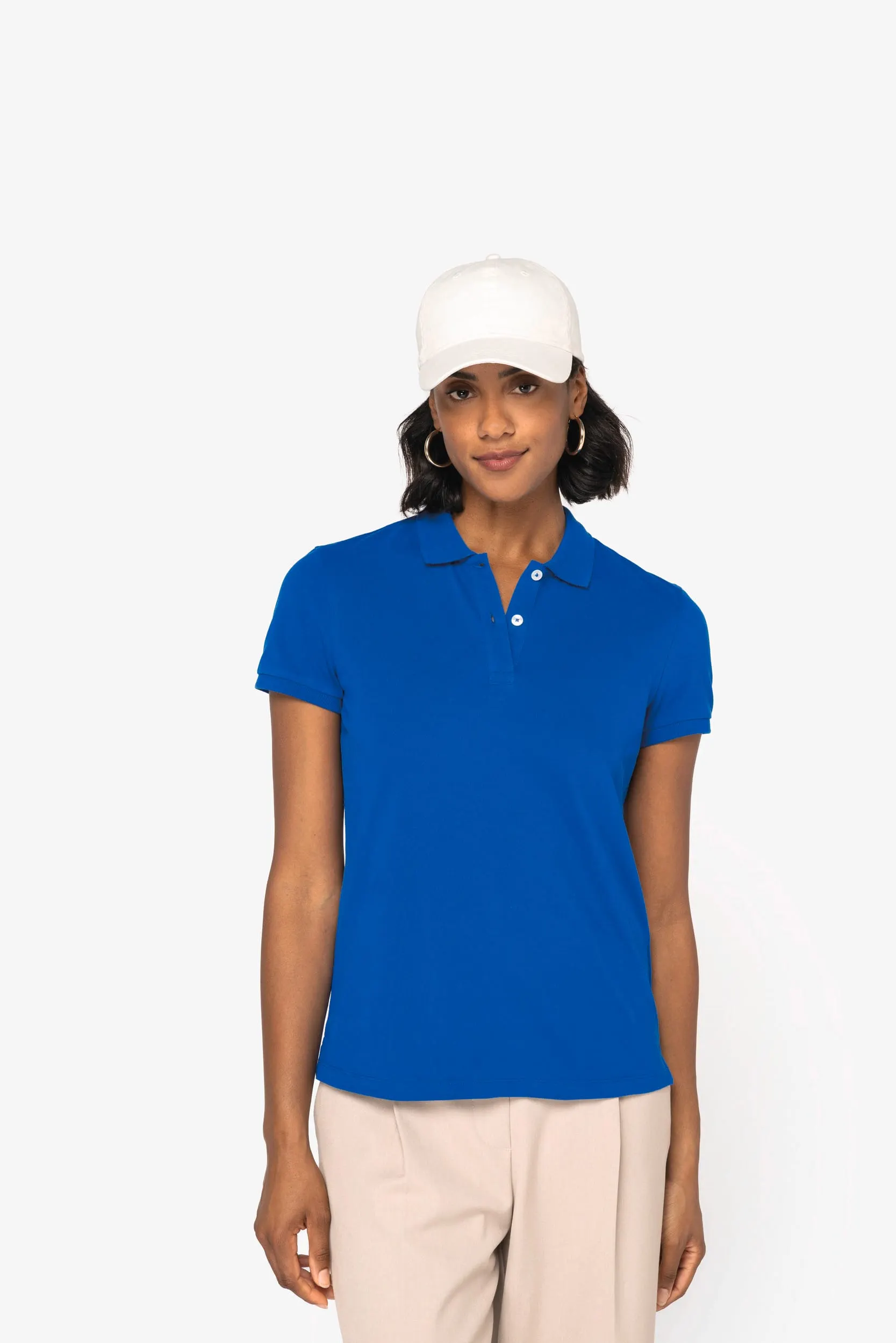 Polo ecorresponsable punto piqué mujer
