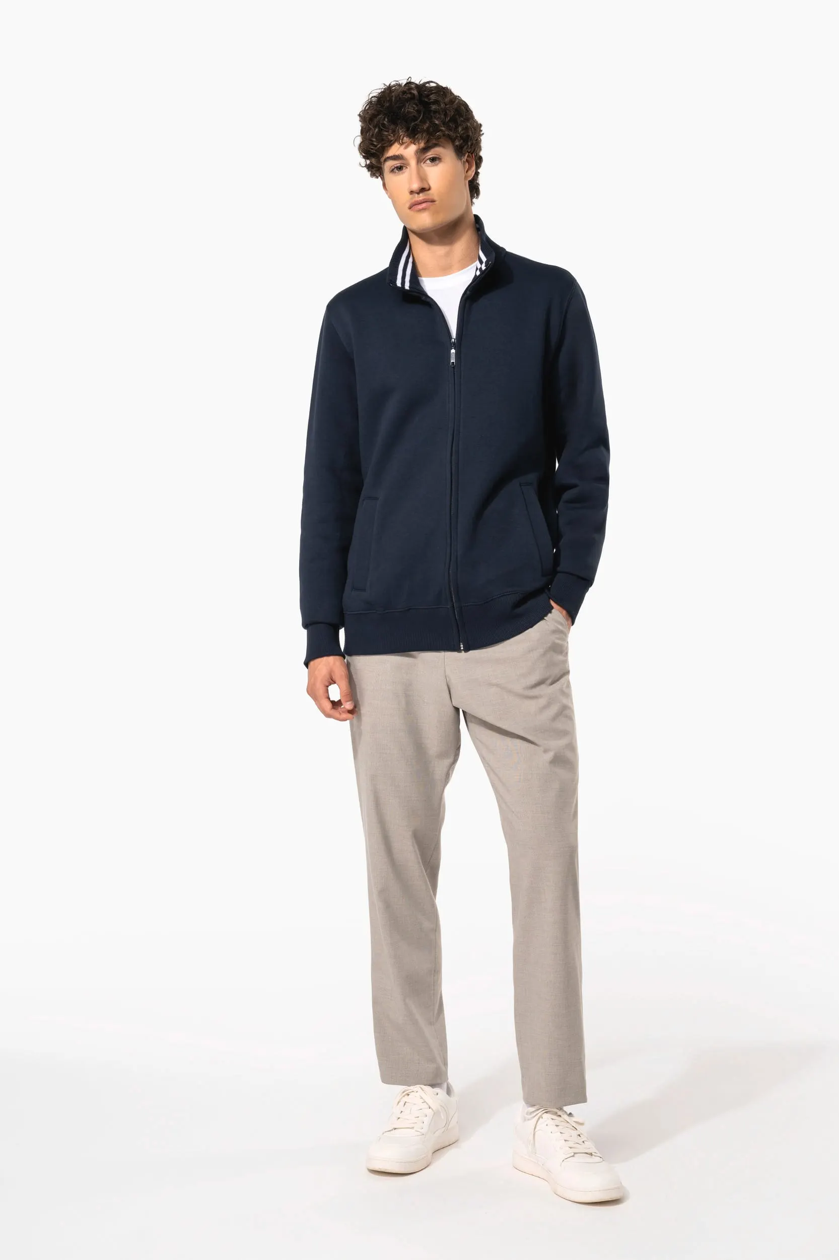 Chaqueta de felpa con cremallera hombre