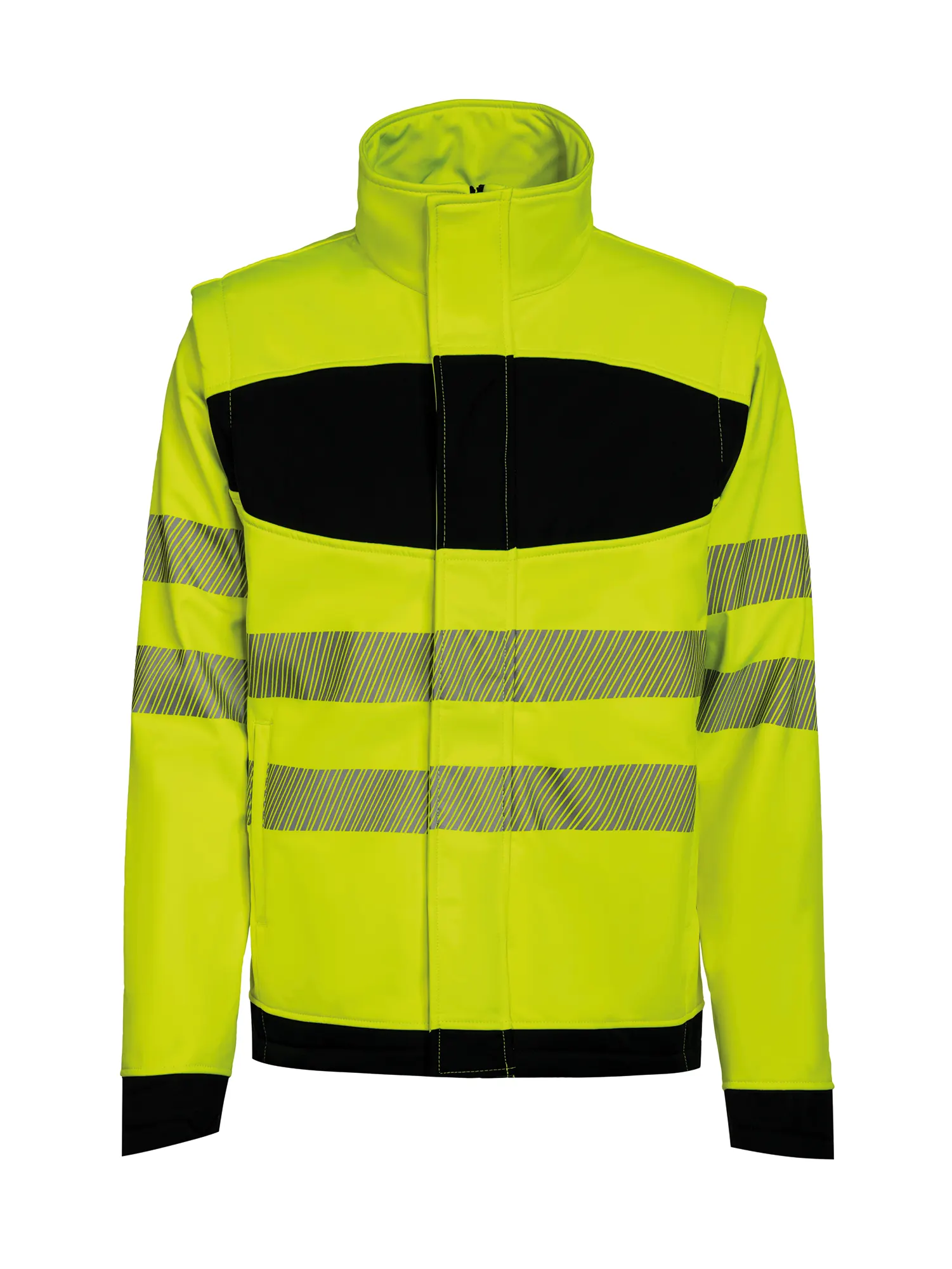 Chaqueta Softshell de alta visibilidad con pecho negro