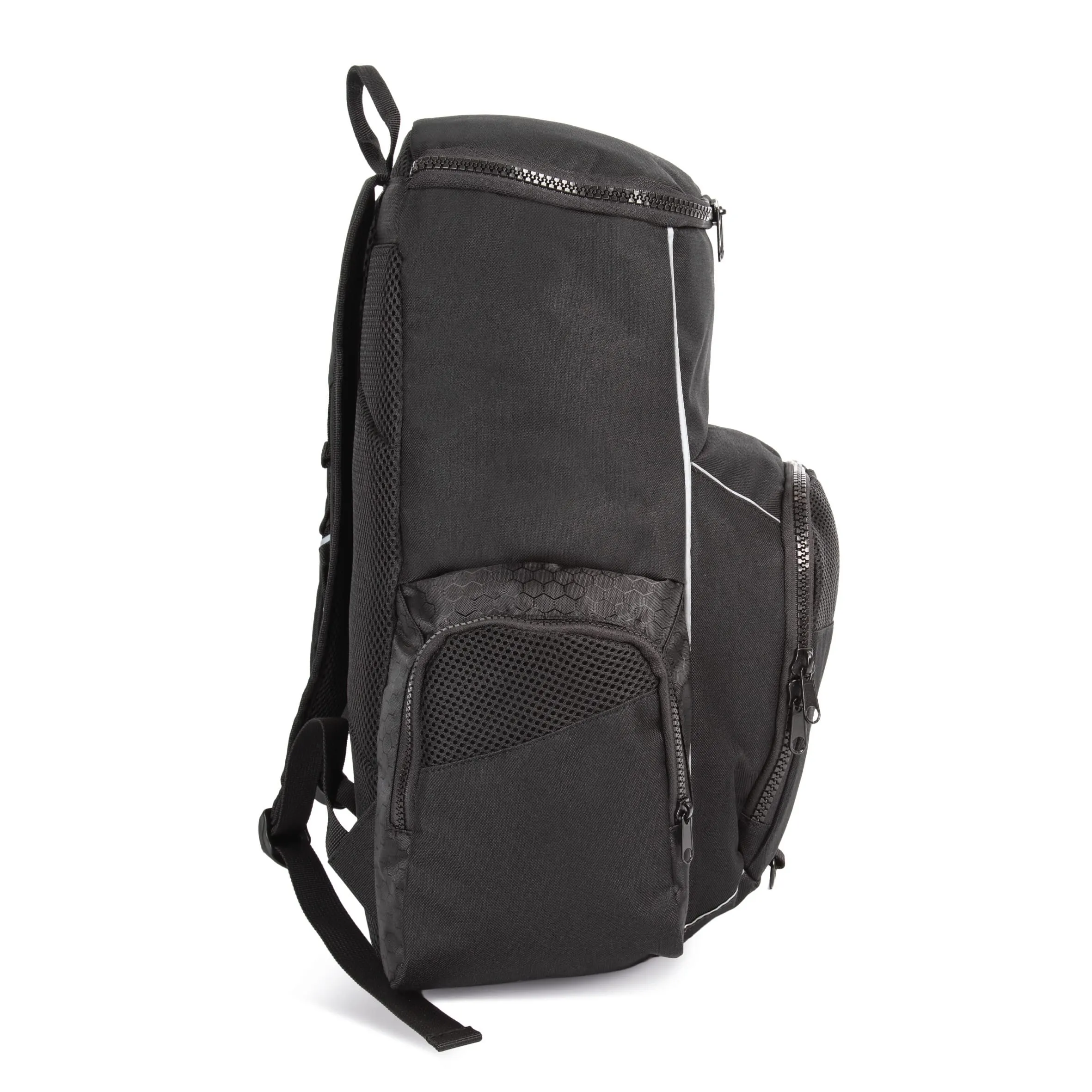 Mochila de deporte con portaobjetos confeccionada en material reciclado