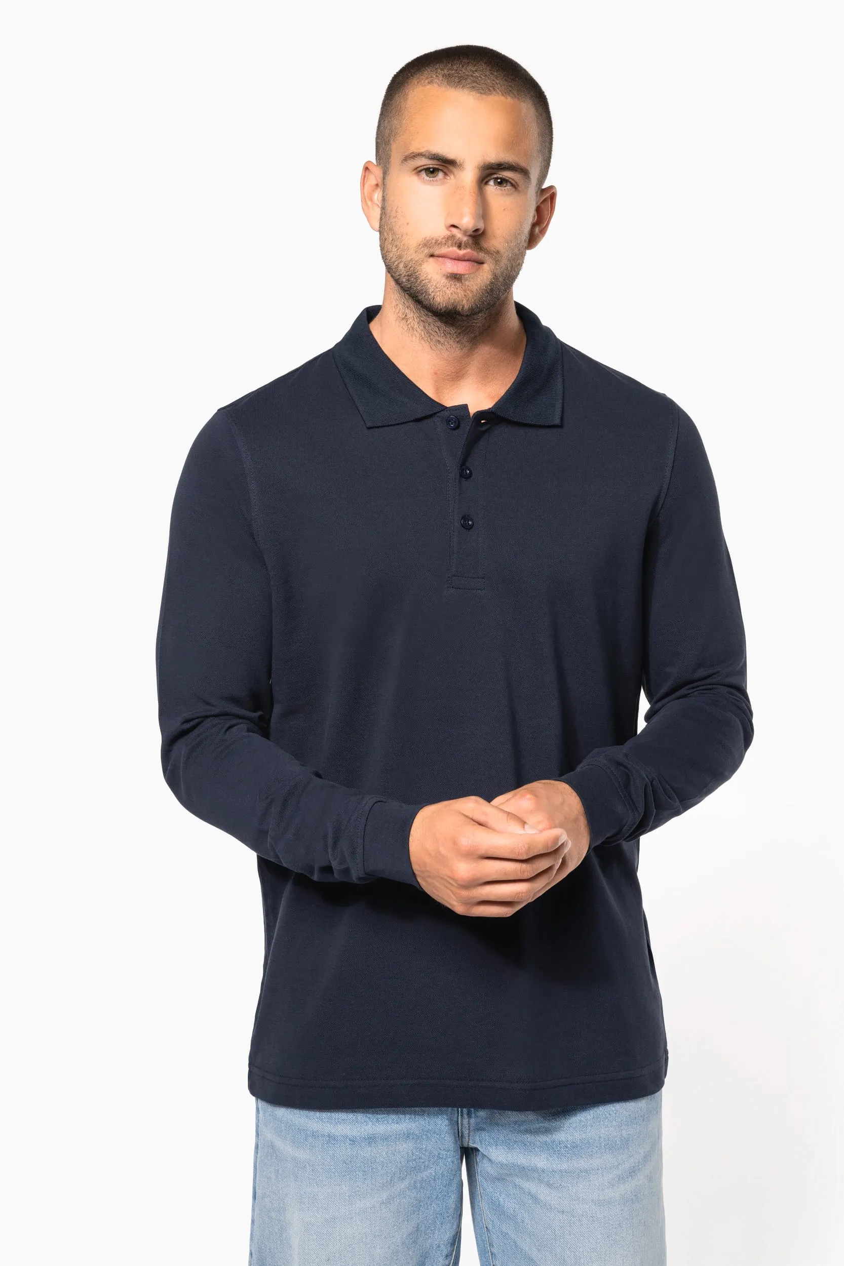 Polo piqué de manga larga de hombre