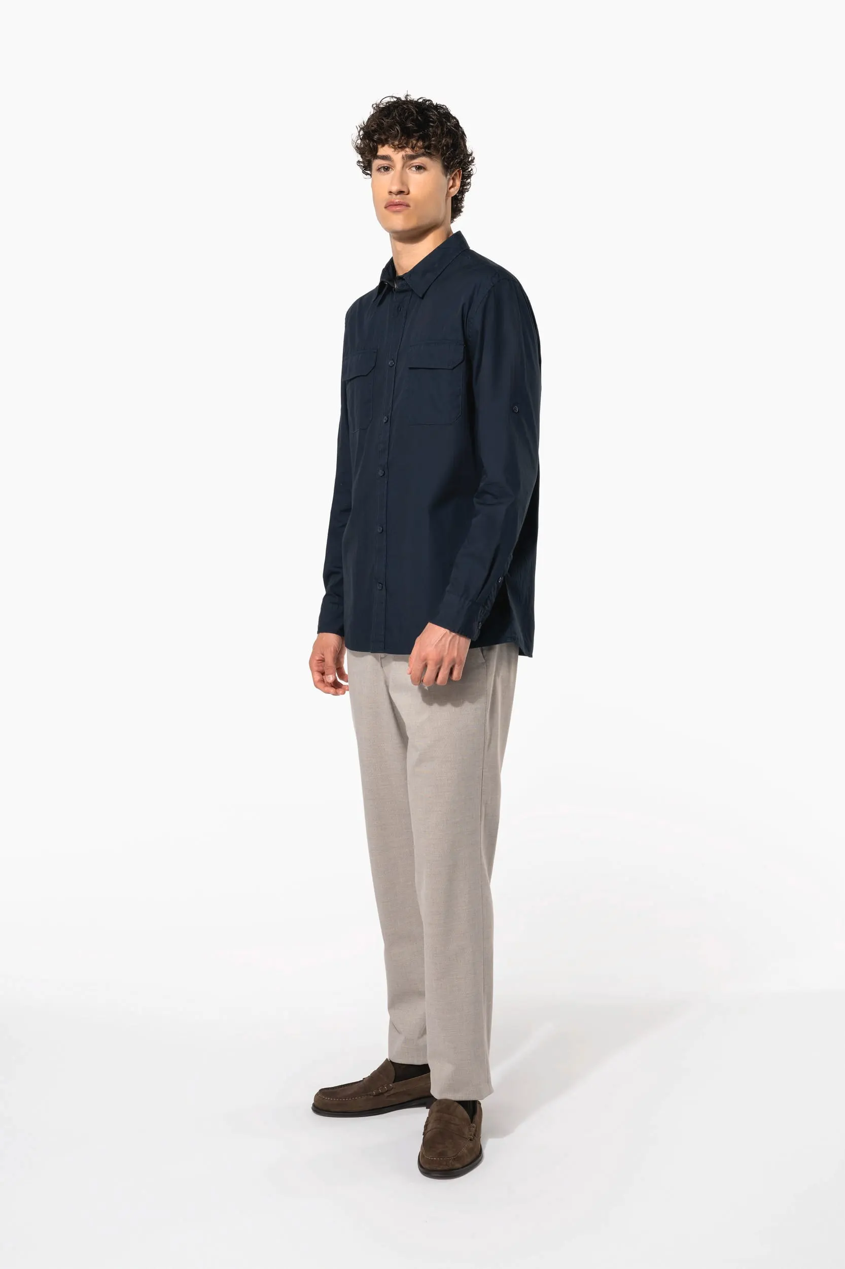 Camisa Safari manga larga hombre
