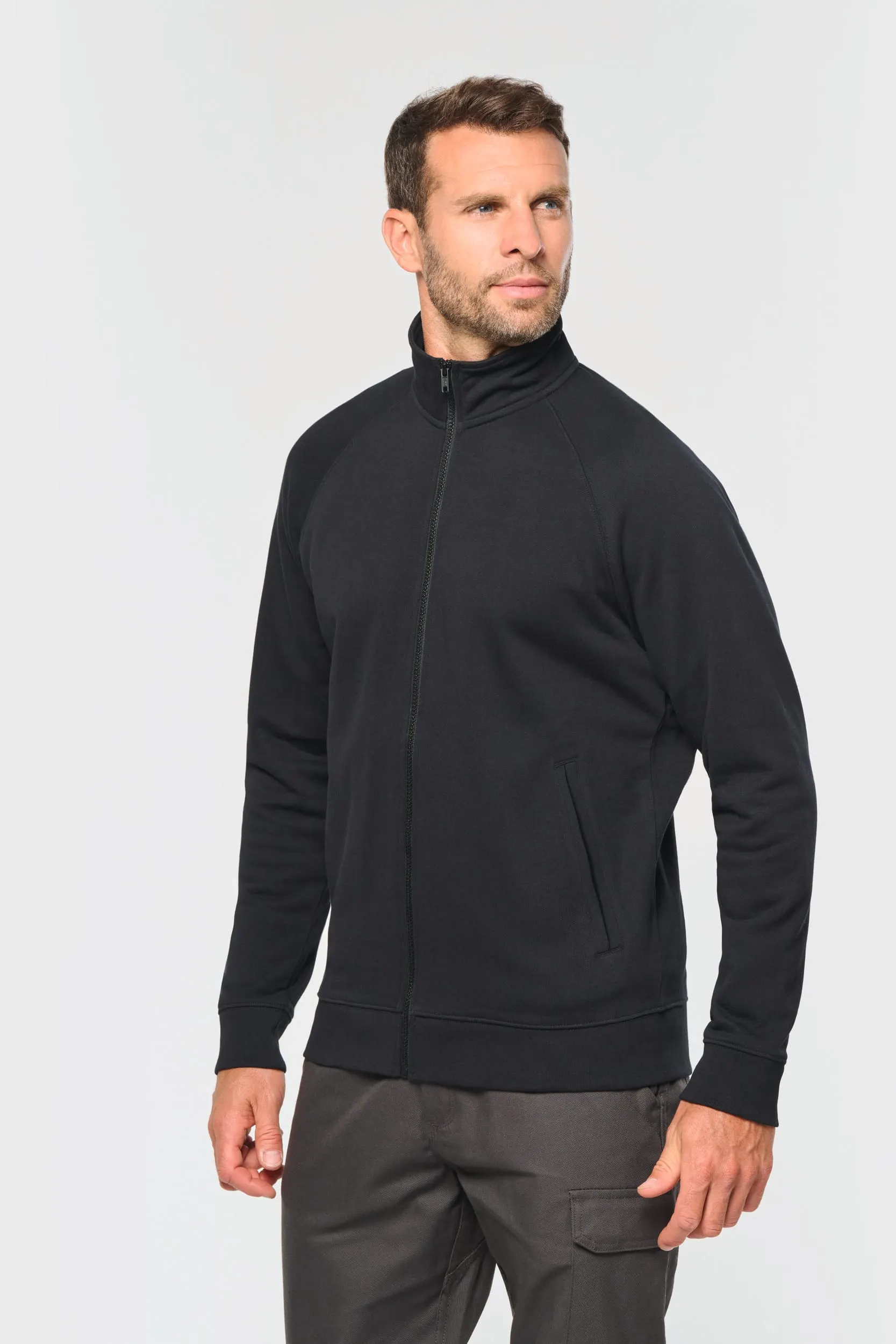 Chaqueta de felpa de algodón mangas raglán unisex