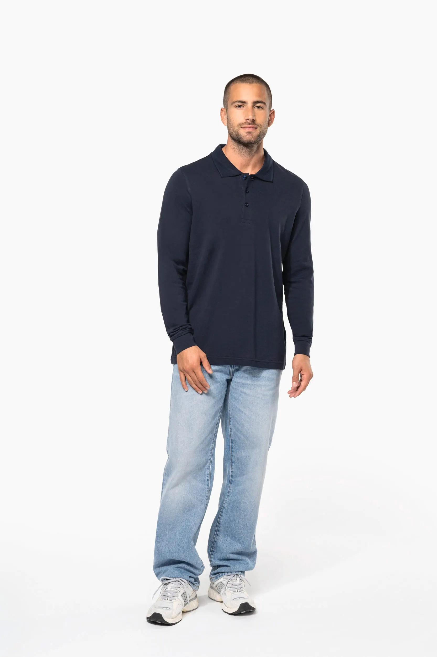 Polo piqué de manga larga de hombre
