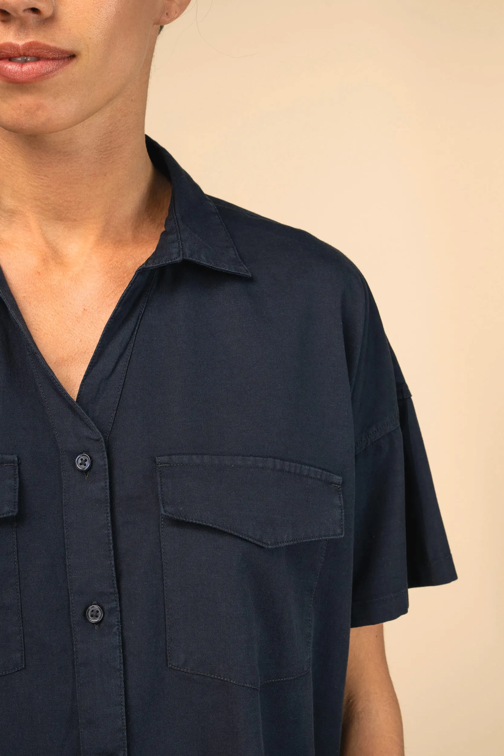 Camisa ecorresponsable oversize de Lyocell mujer