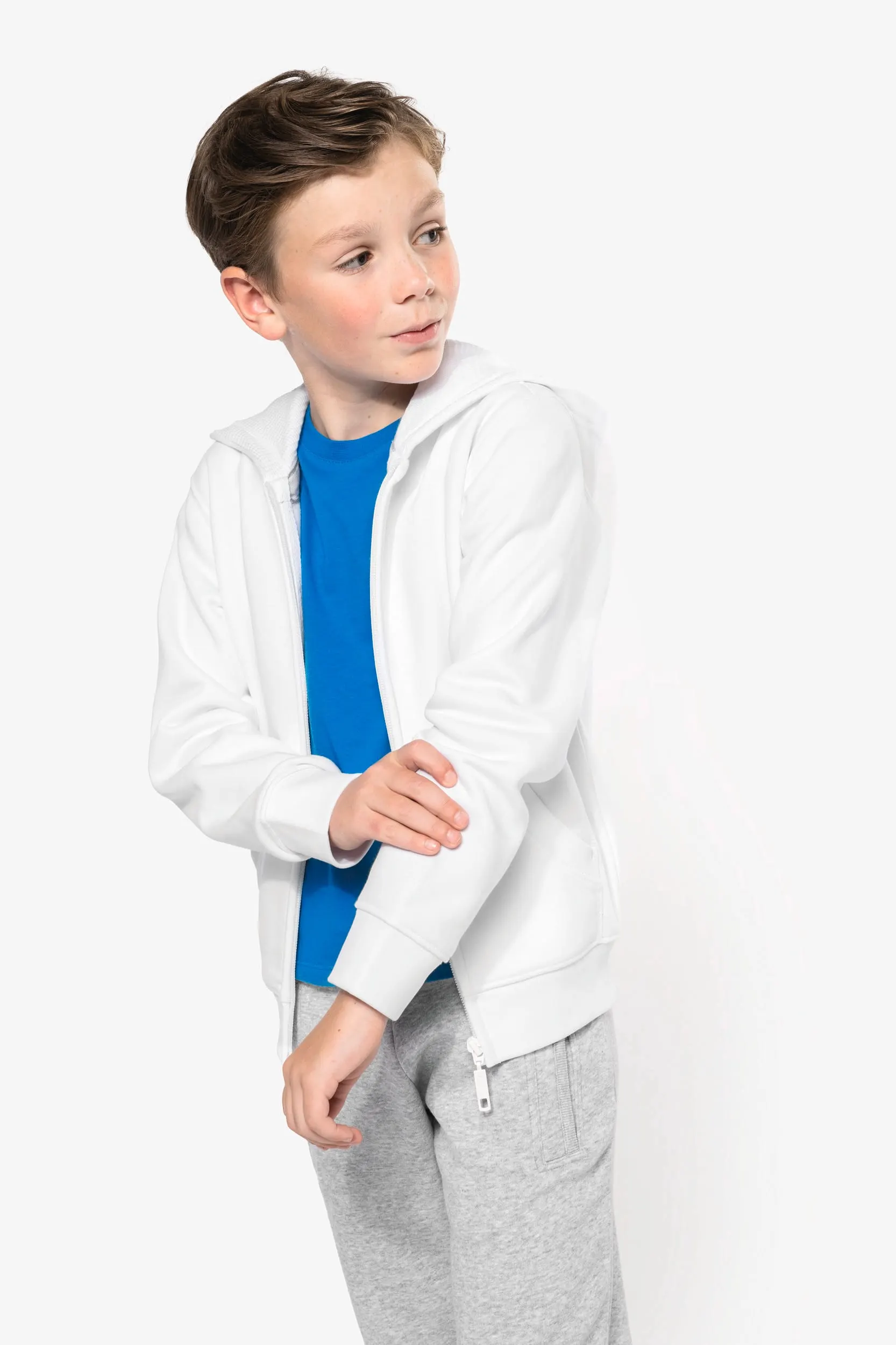 Sudadera capucha y cremallera niños