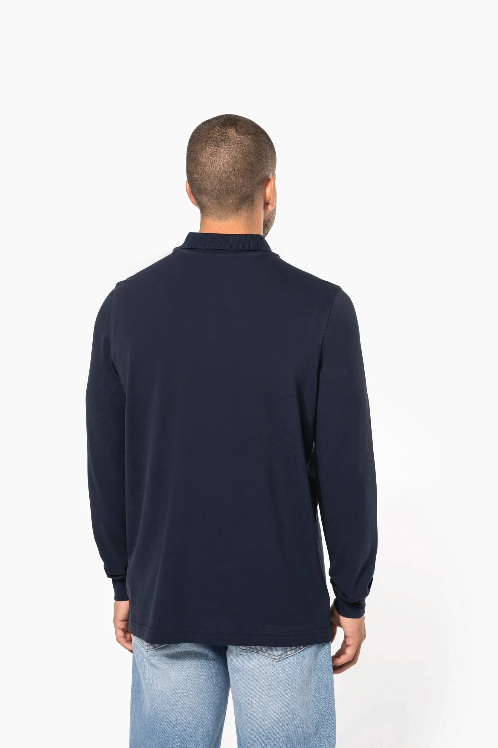 Polo piqué de manga larga de hombre