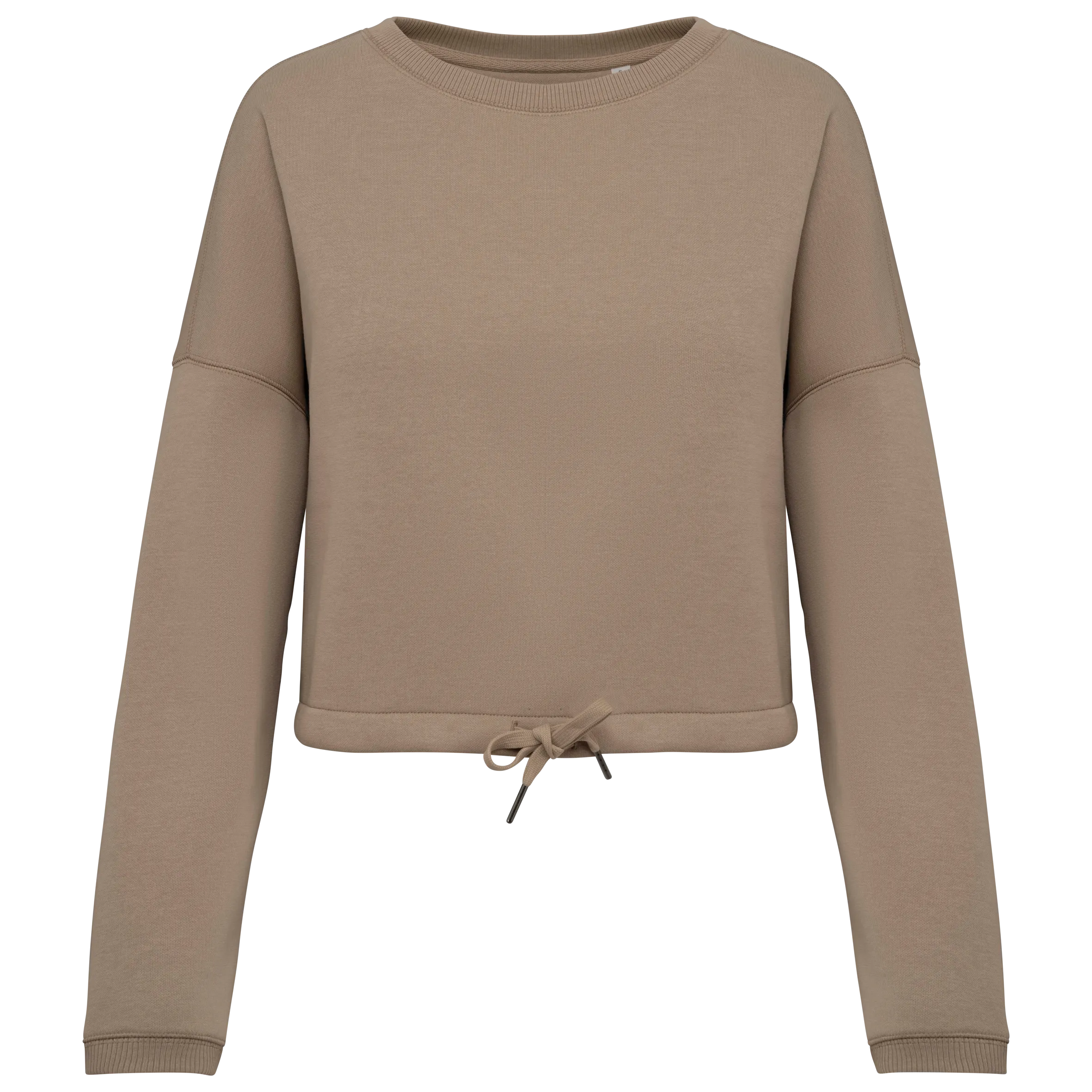 Sudadera ecorresponsable de cuello redondo oversize crop mujer