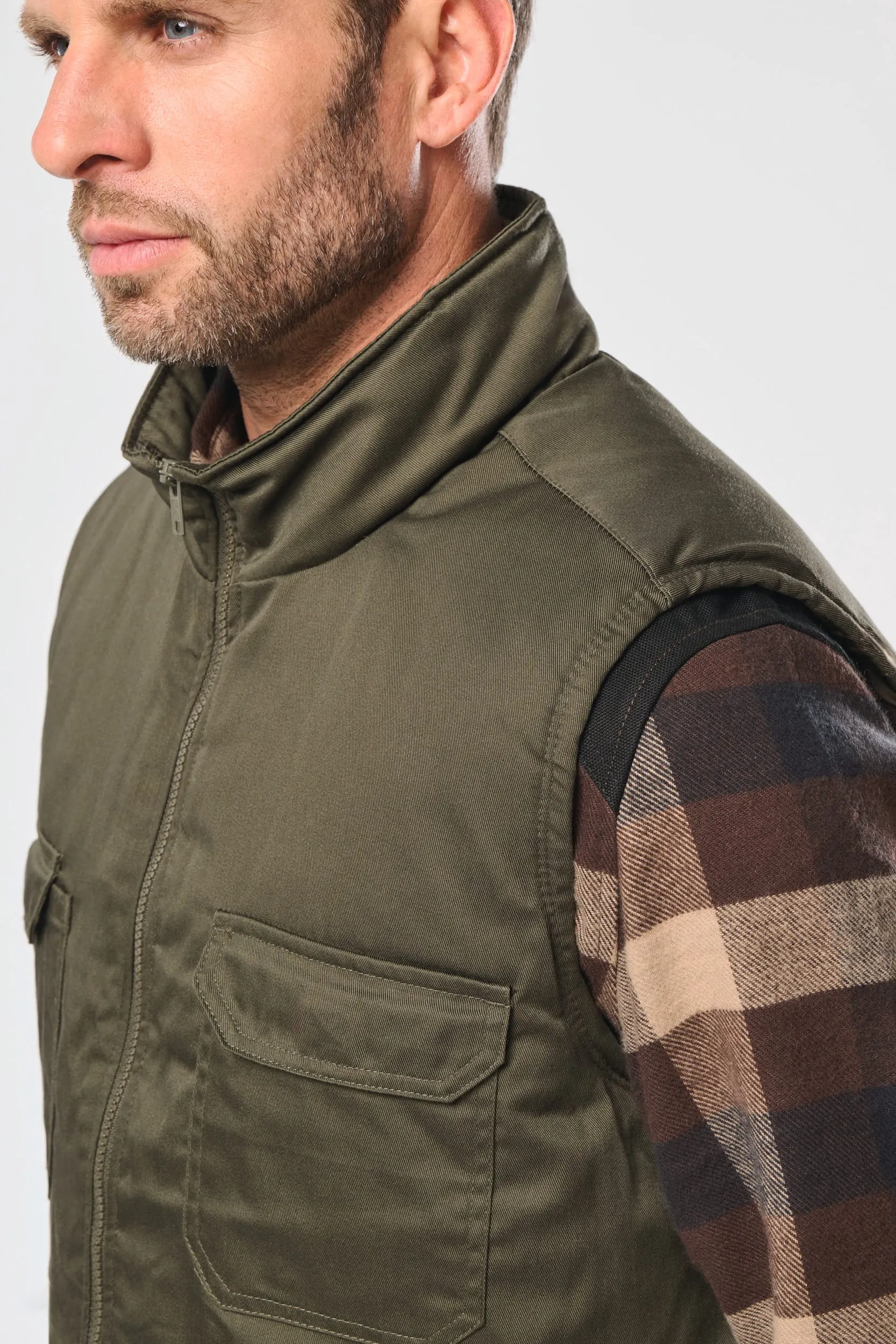 Chaleco polialgodón multibolsillos acolchado - Unisex