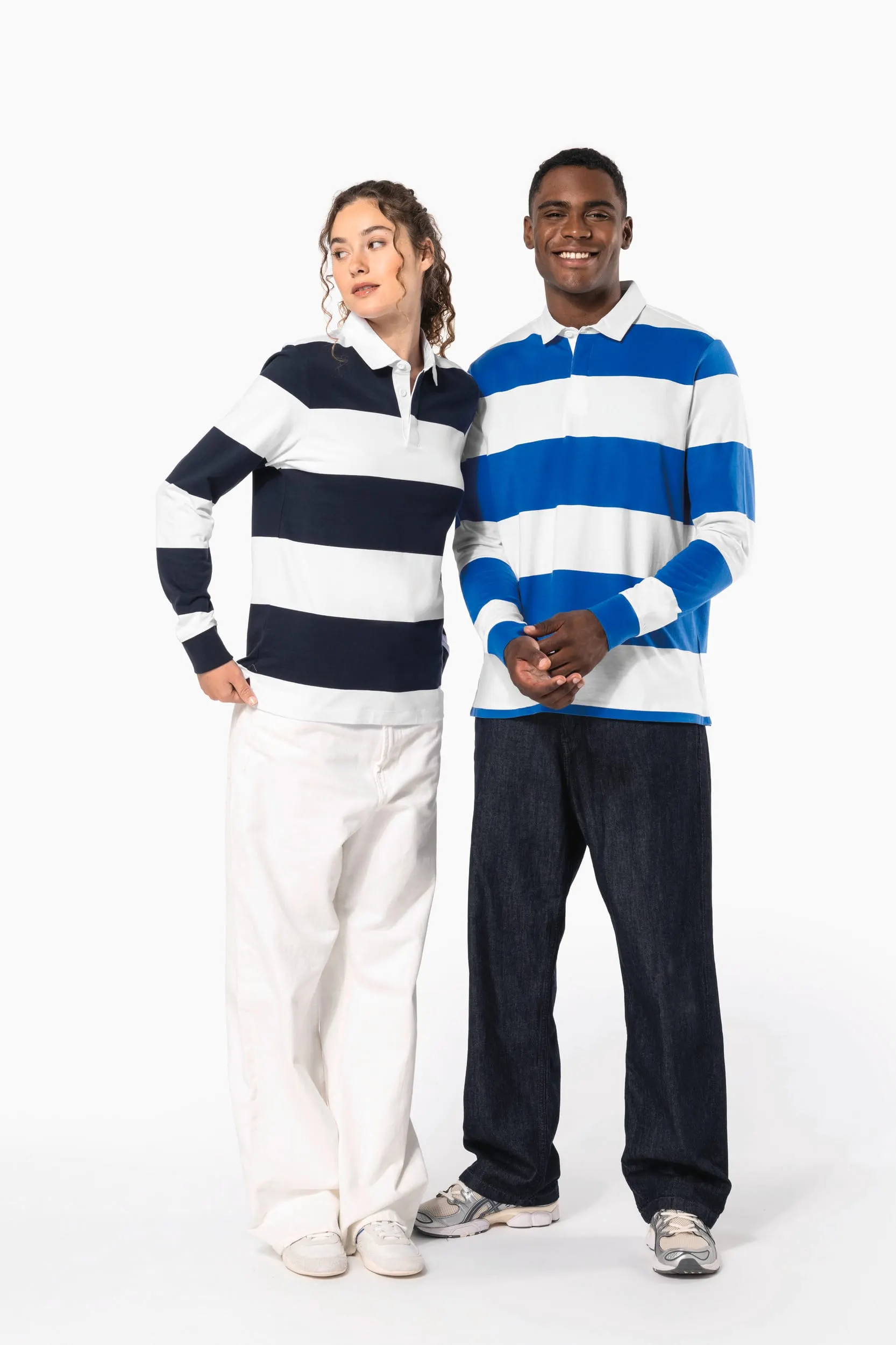 Polo a rayas manga larga unisex