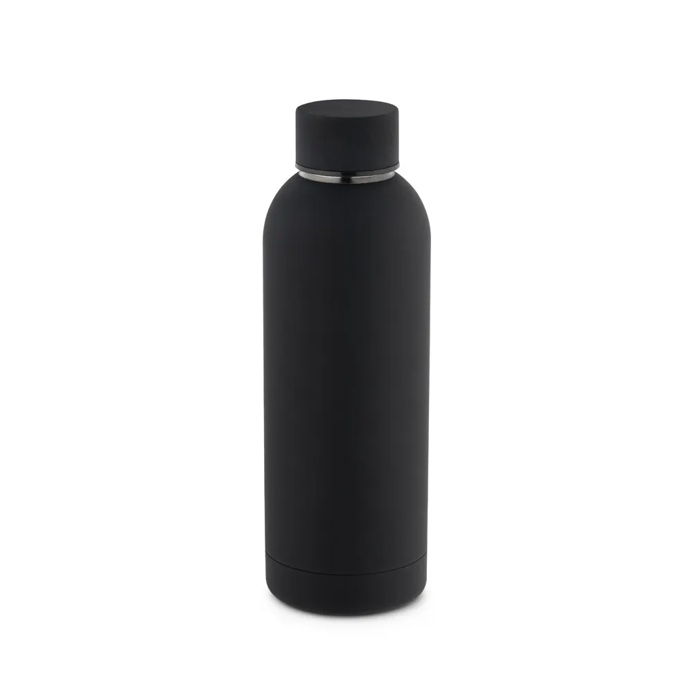 ODIN. Botella de acero inoxidable (36% reciclado) con acabado gomoso 500 mL
