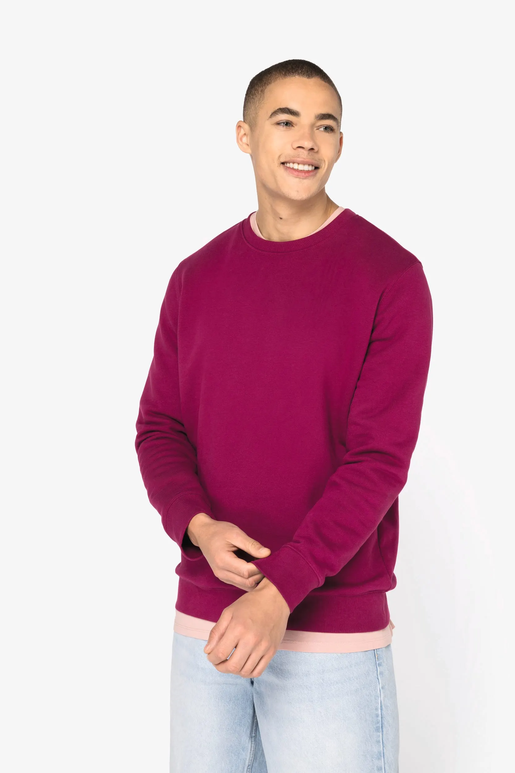 Sudadera  ecorresponsable de cuello redondo unisex