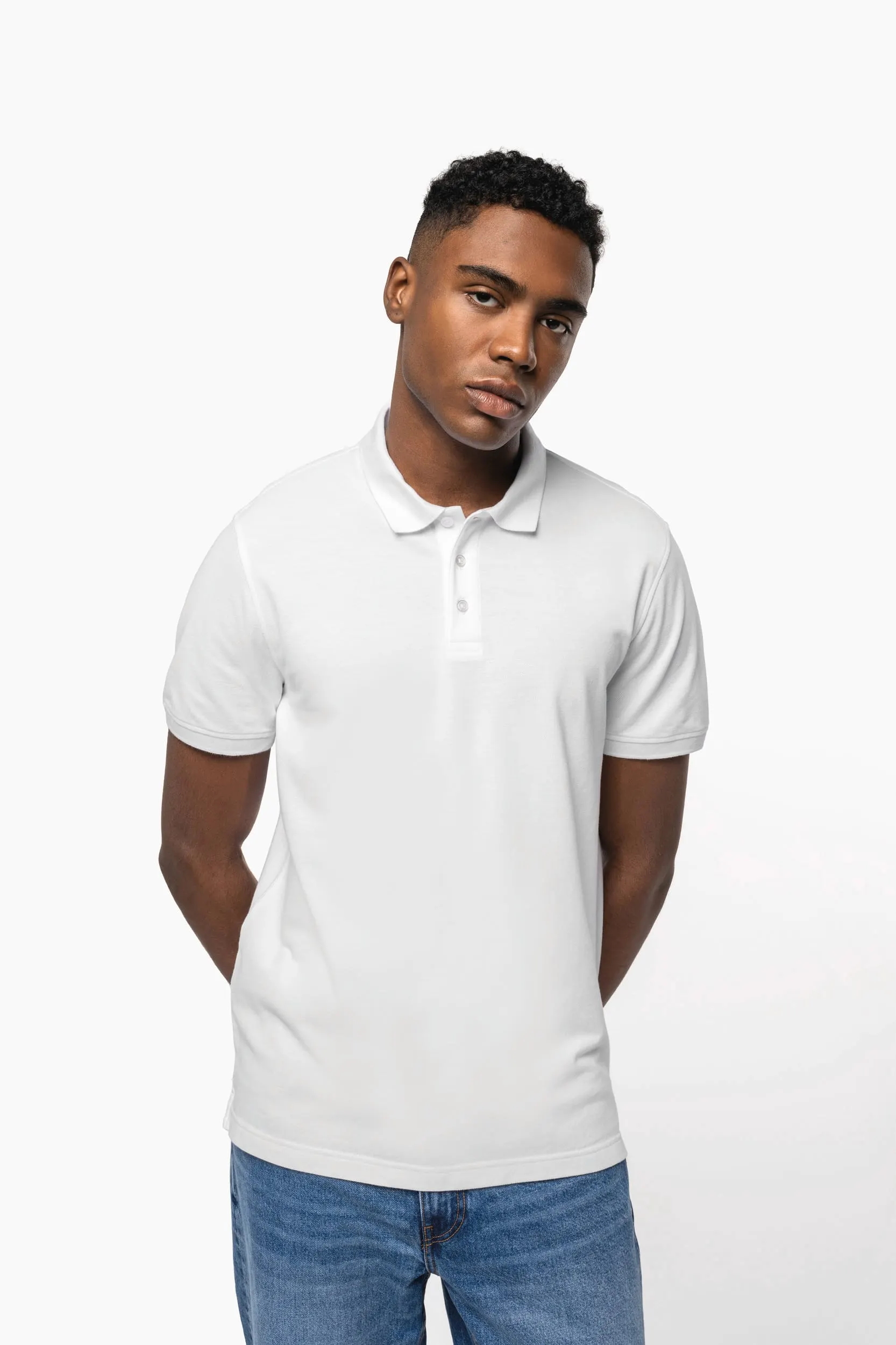 Polo de punto piqué manga corta hombre