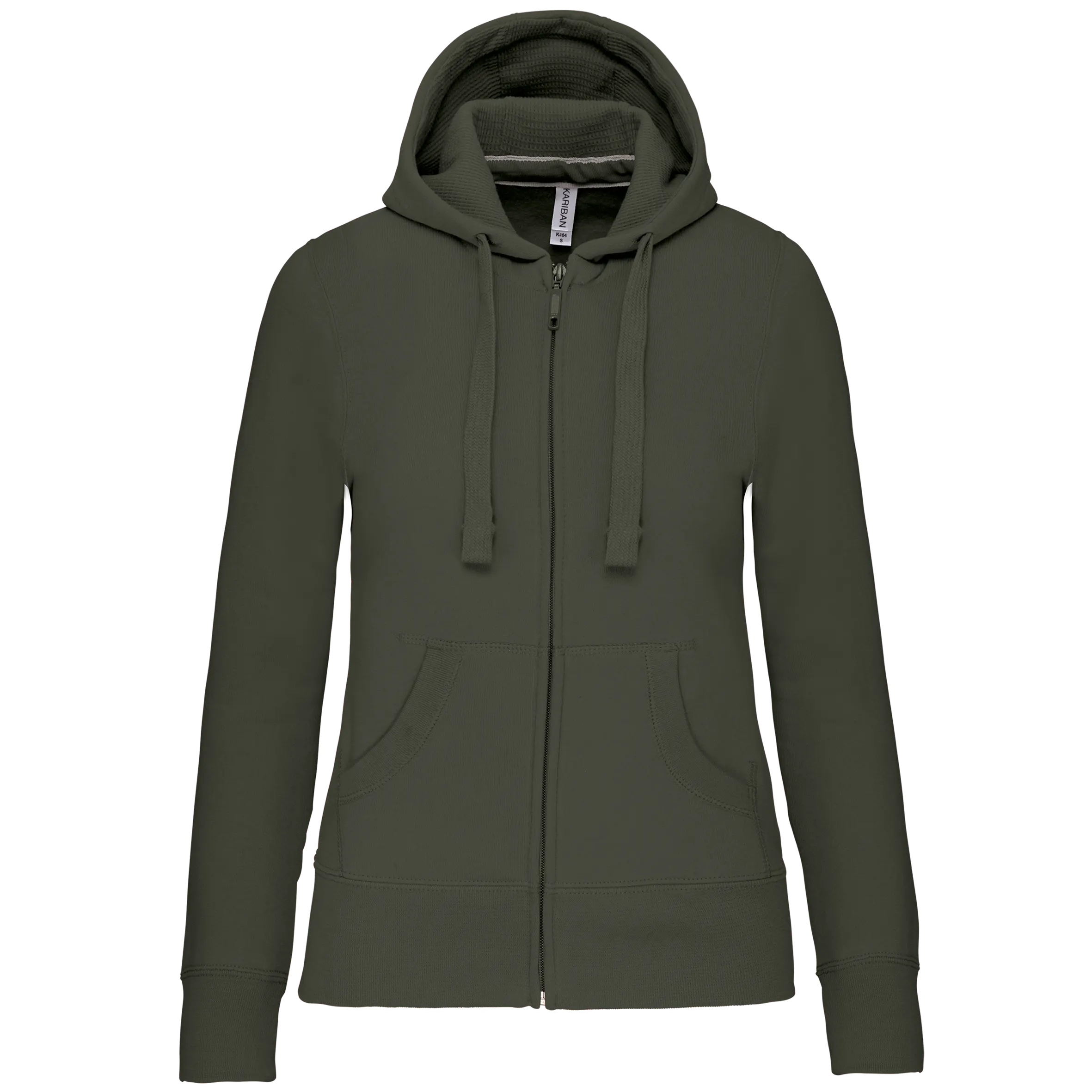 Sudadera con capucha y cremallera de mujer