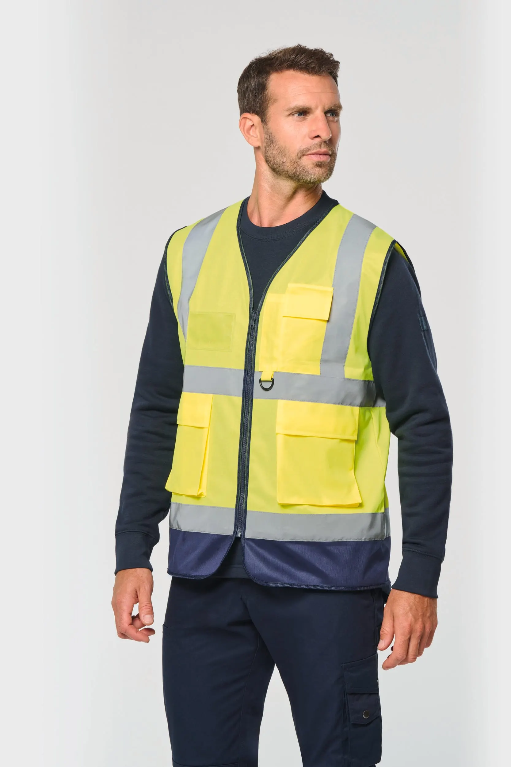 Chaleco de seguridad alta visibilidad reciclado con cremallera unisex