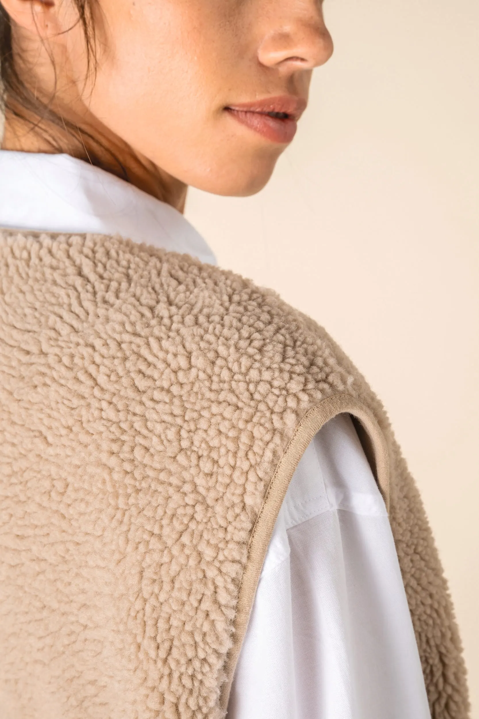 Chaleco de sherpa mujer<br/>