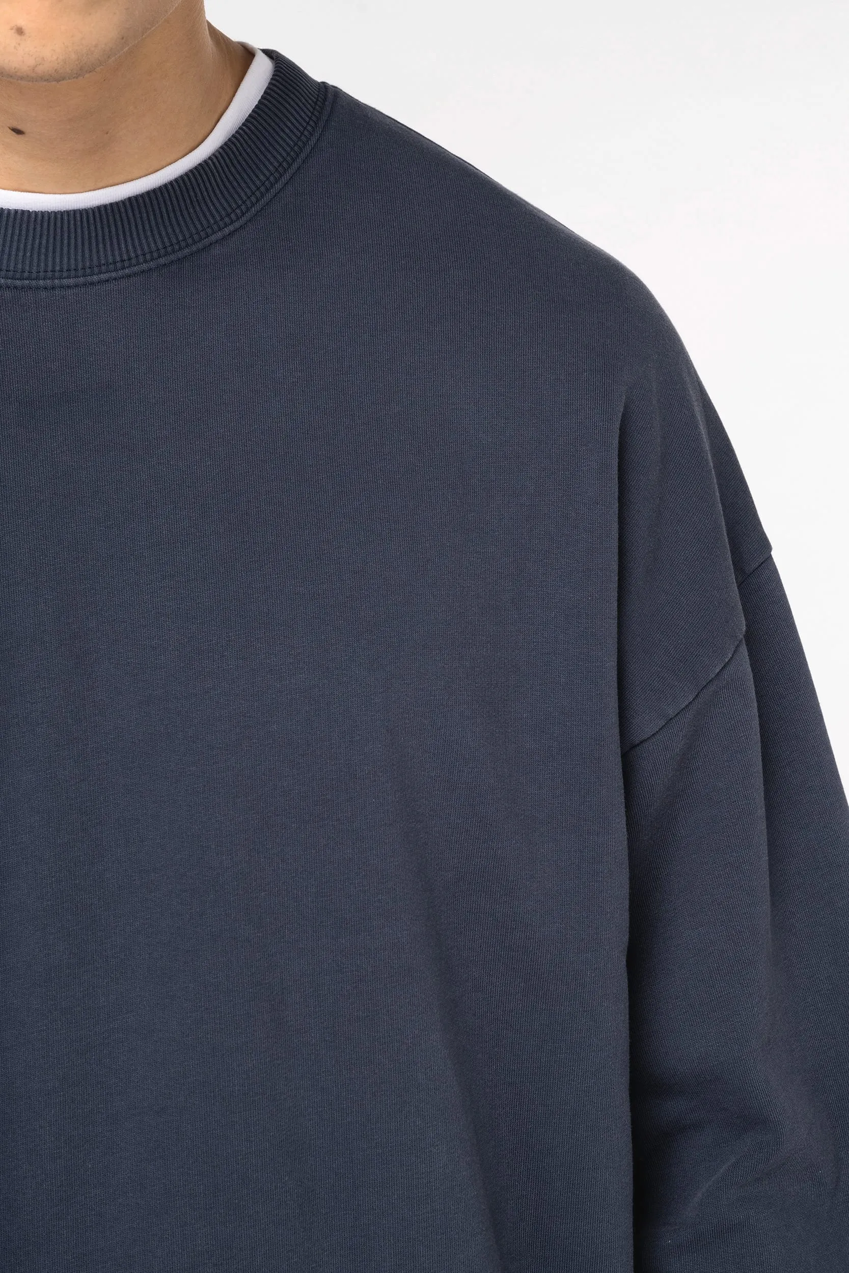 Sudadera ecorresponsable de cuello redondo efecto lavado oversize unisex