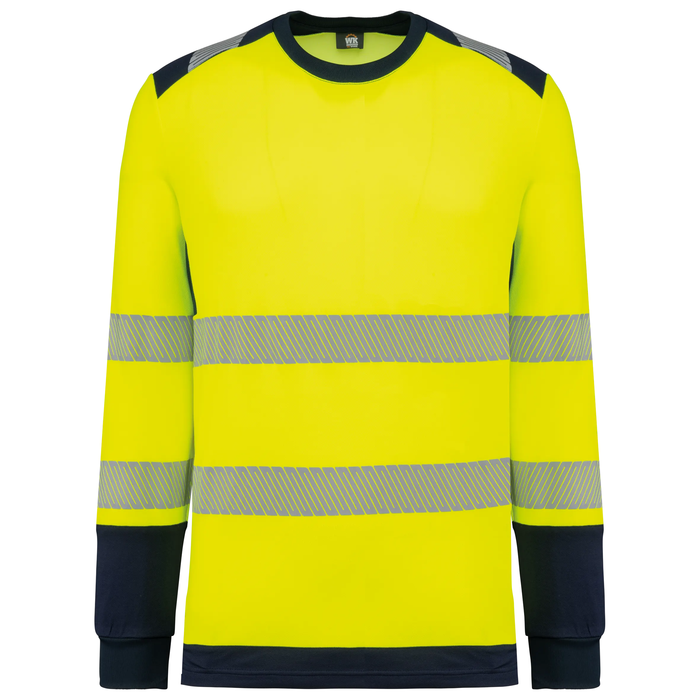 Camiseta de seguridad reciclada cuello redondo manga larga unisex