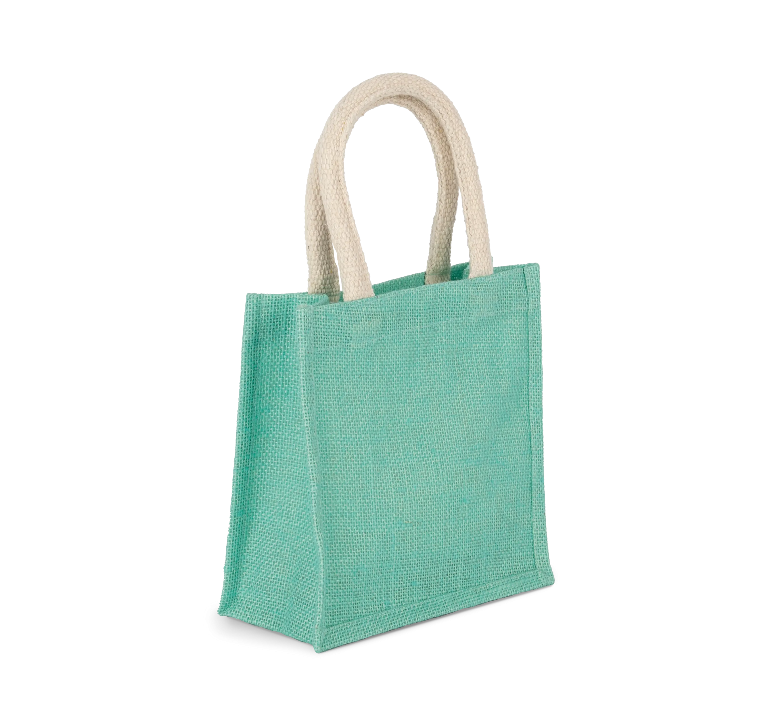 Bolsa estilo tote de tela de yute, modelo pequeño