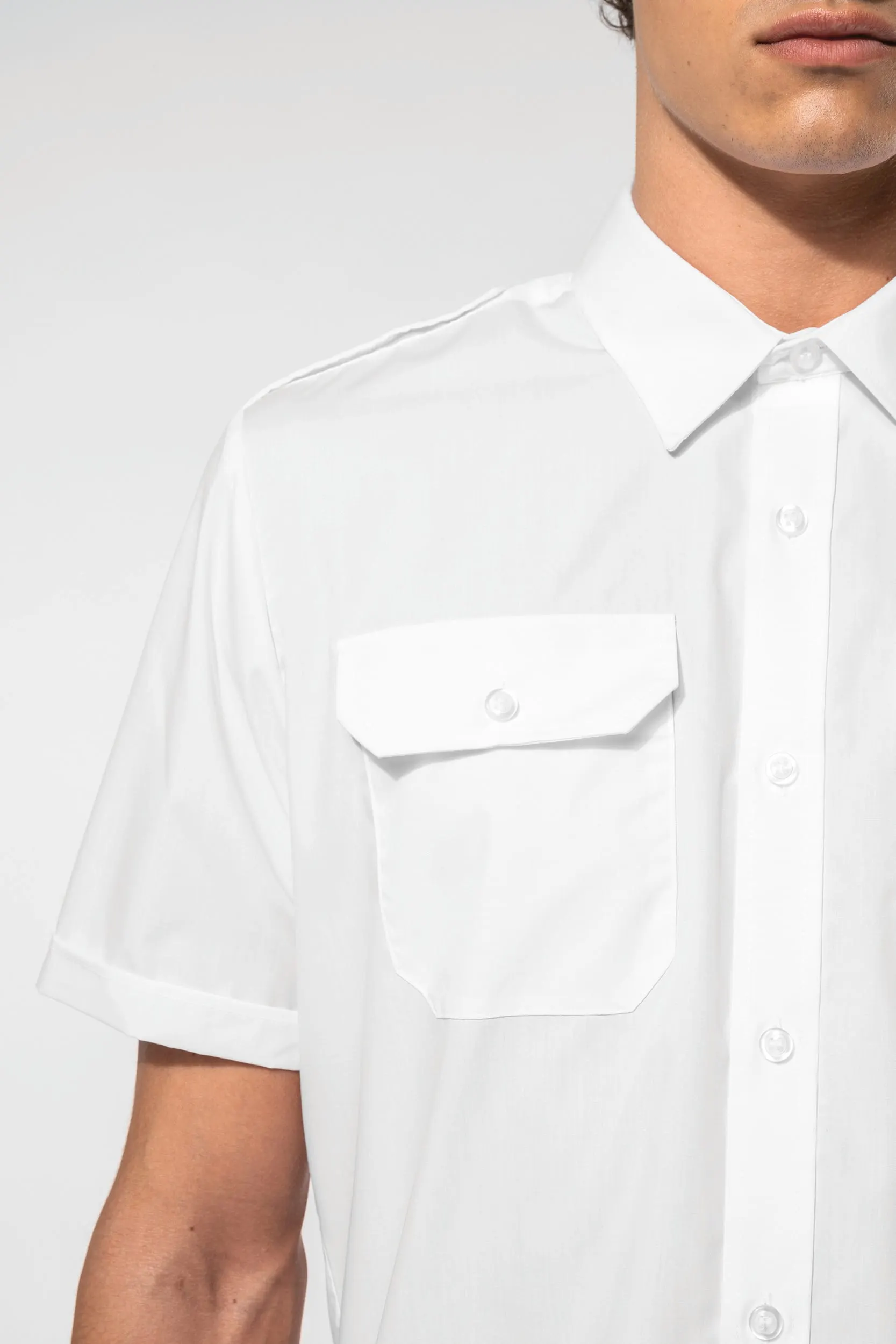Camisa piloto manga corta hombre