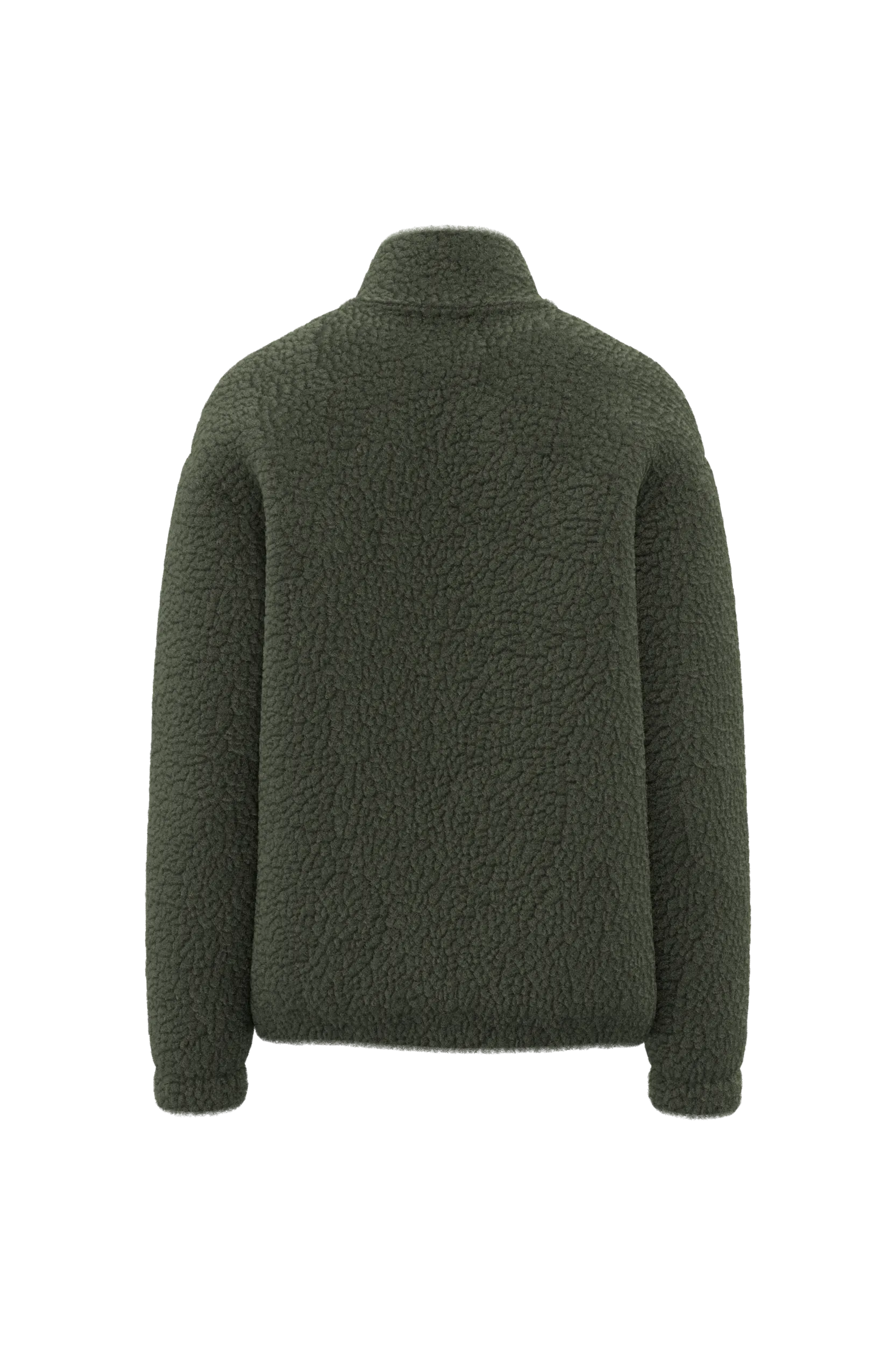 Sudadera de sherpa con cremallera y hombros caídos unisex