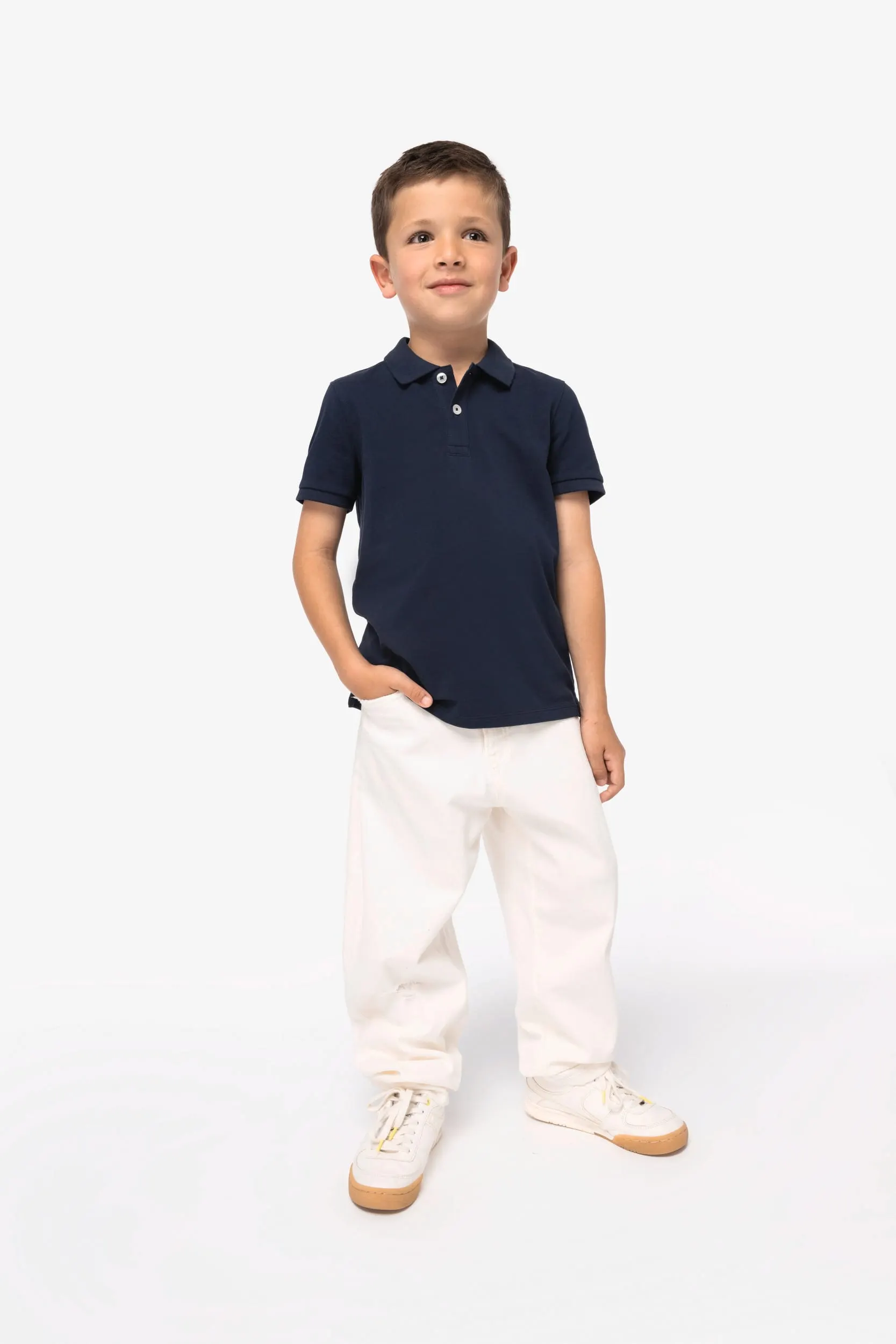 Polo ecorresponsable de punto piqué infantil