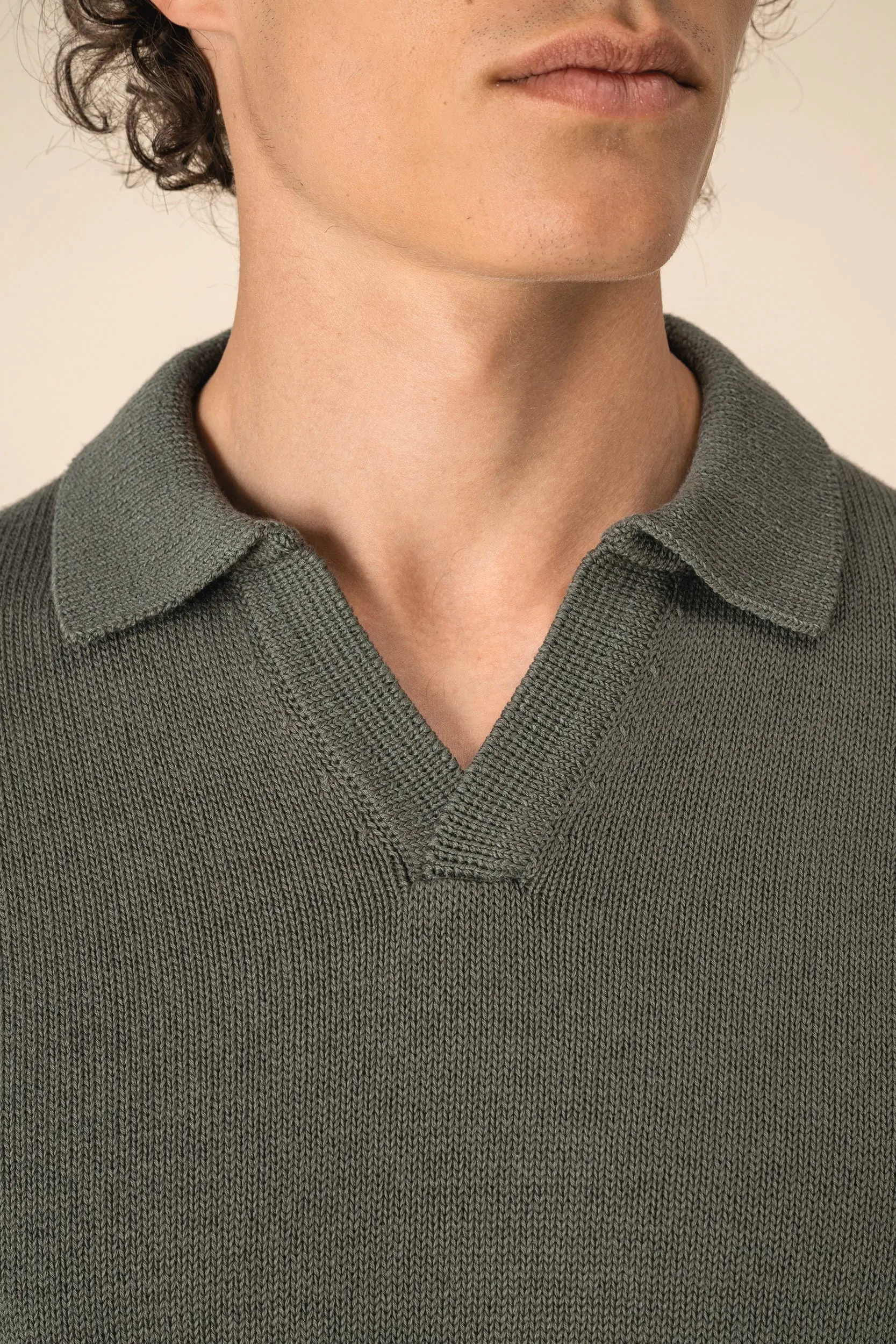 Jersey cuello polo hombre