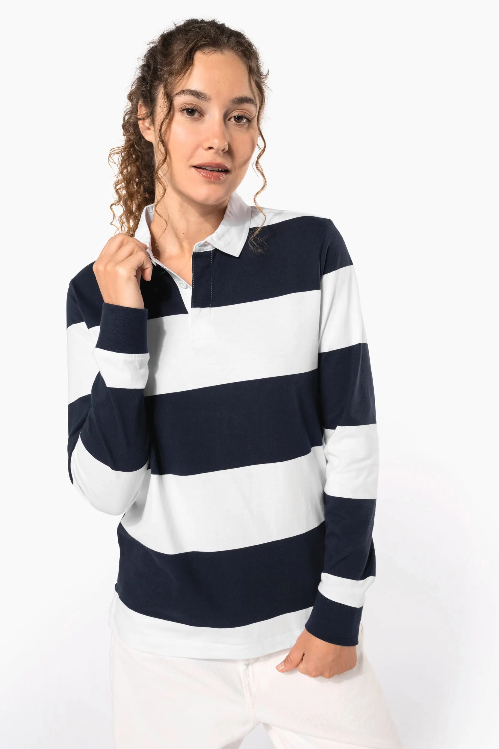 Polo a rayas manga larga unisex