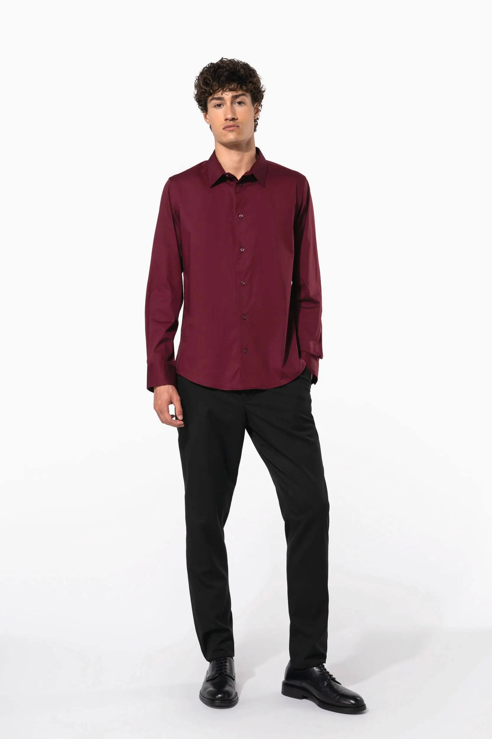 Camisa strech manga larga hombre
