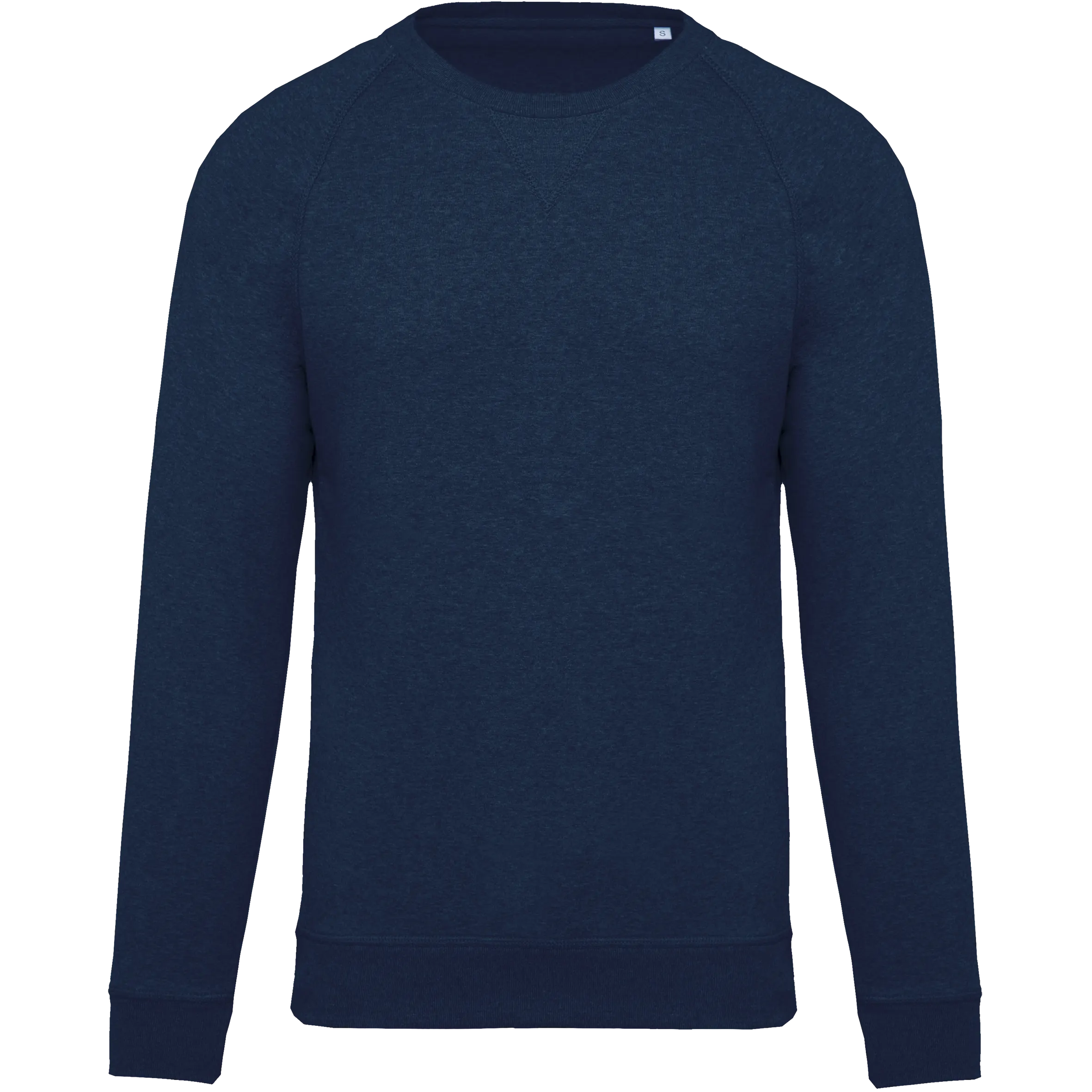Sudadera algodón orgánico con cuello redondo y mangas raglán de hombre