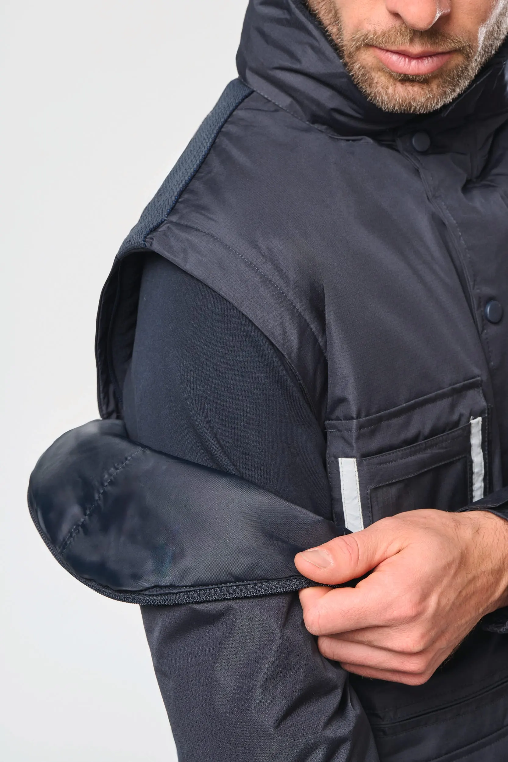 Parka workwear con mangas amovibles hombre