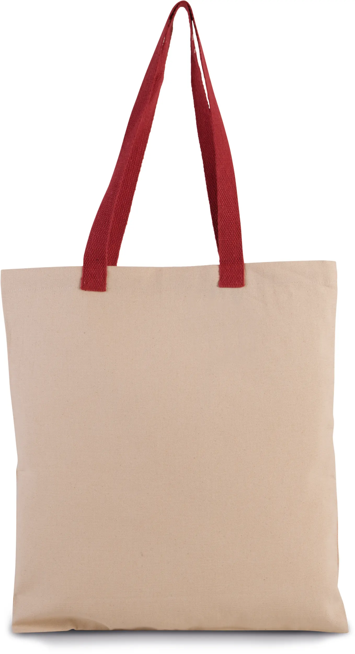 Bolsa shopper tejido canvas plana con asas contrastadas