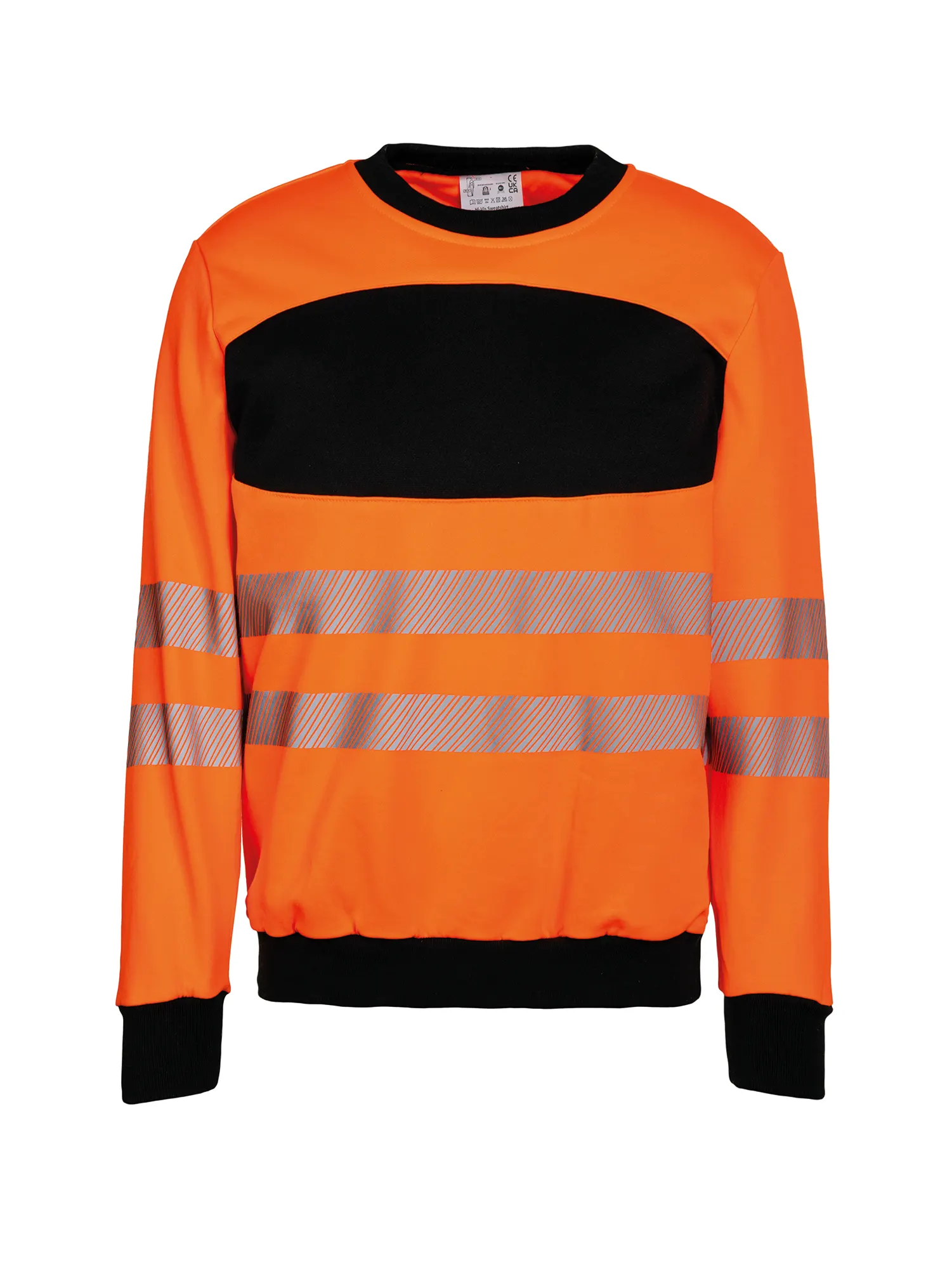 Sudadera de alta visibilidad con pecho negro.