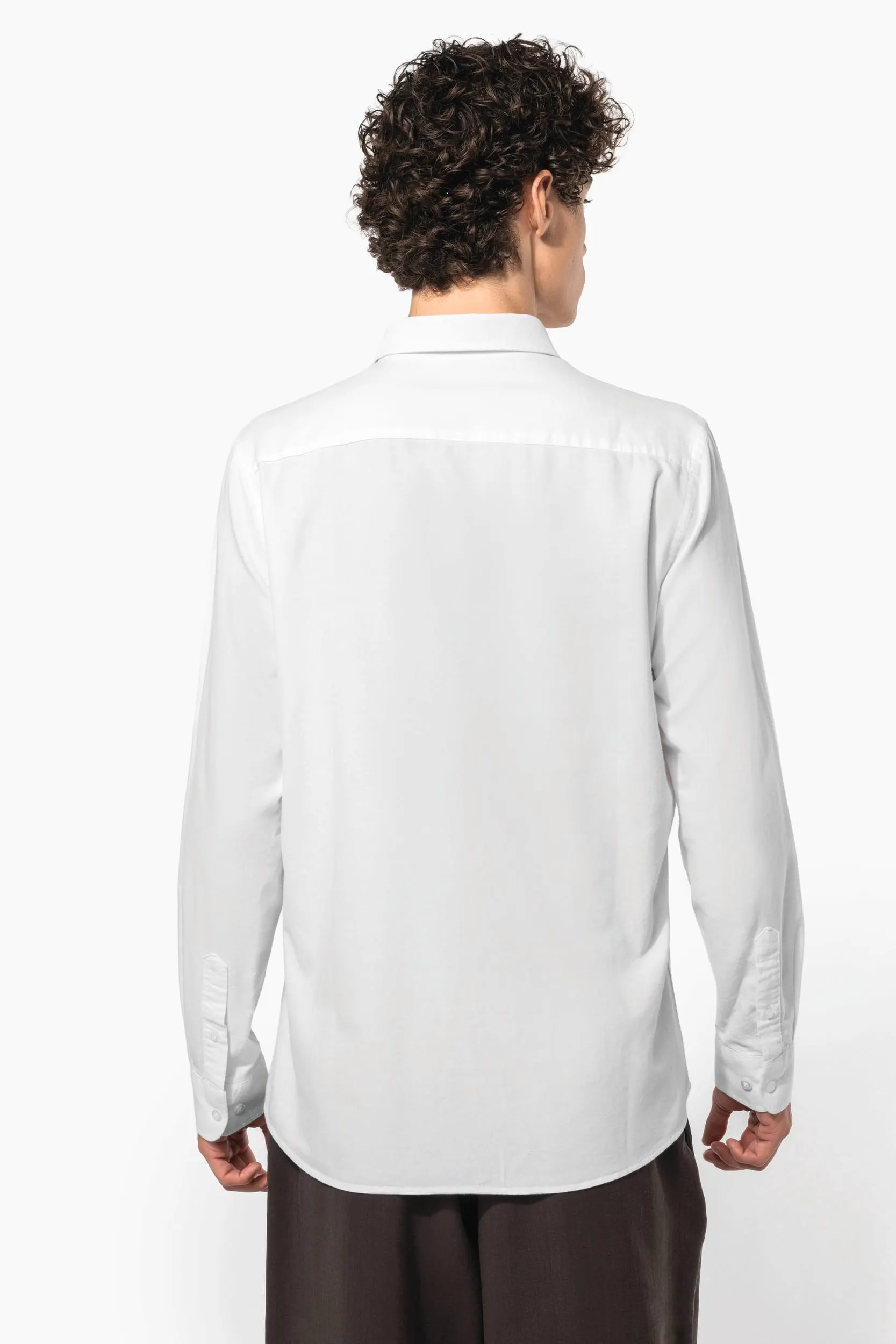 Camisa oxford lavada manga larga