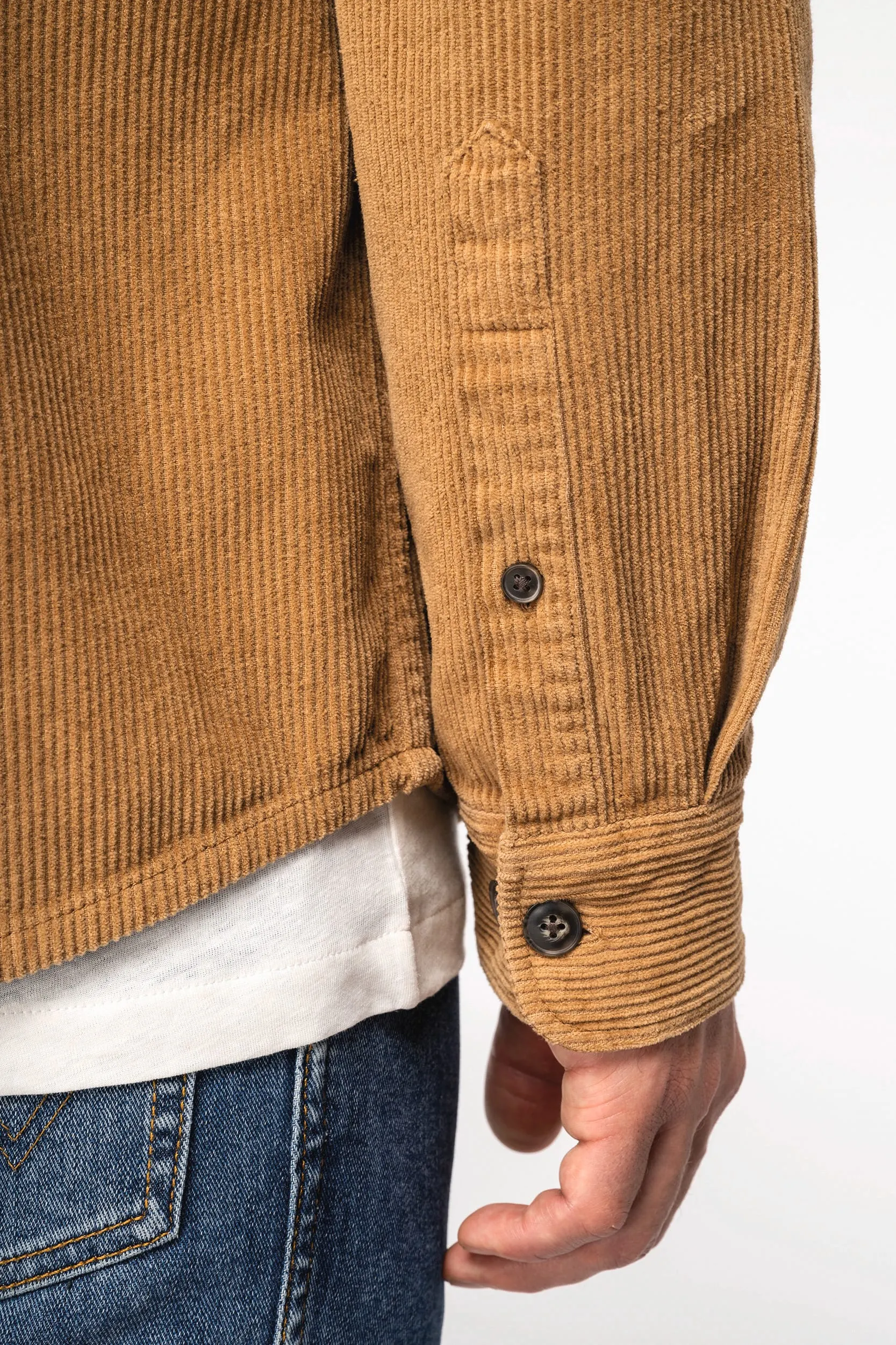 Sobrecamisa ecorresponsable efecto lavado de pana hombre