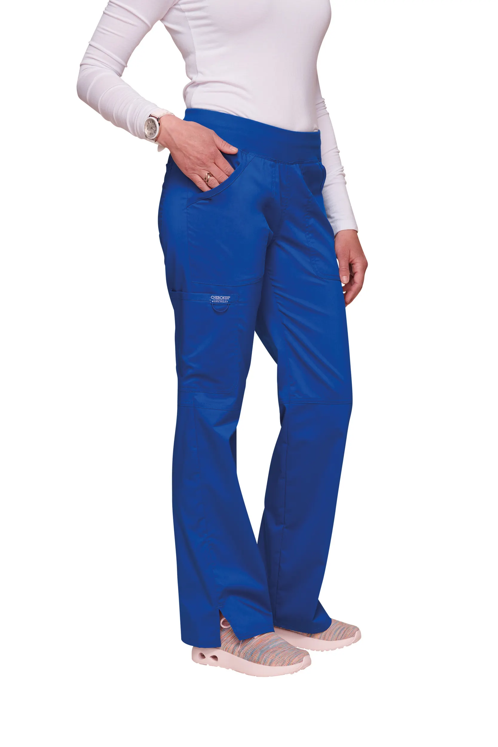 Pantalones tipo cargo de tiro medio mujer