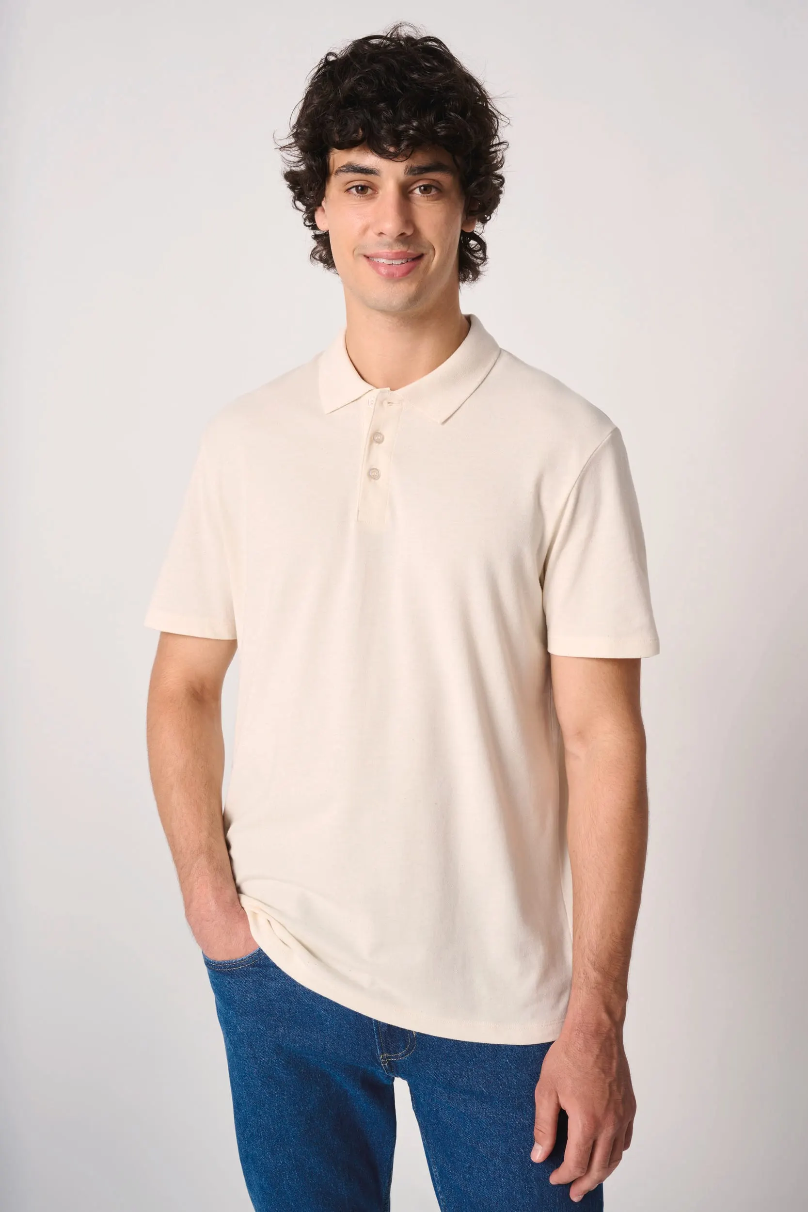 Polo punto piqué hombre