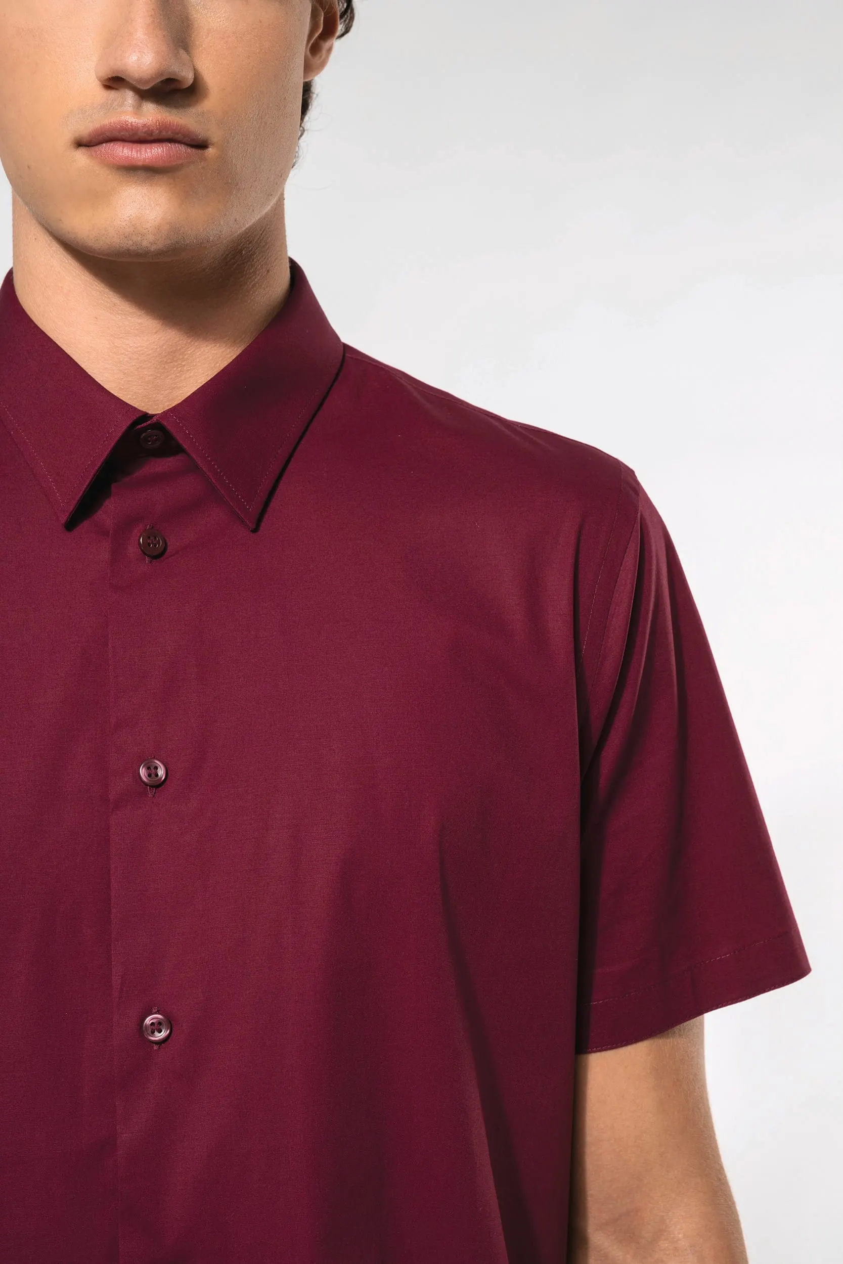 Camisa strech manga corta hombre