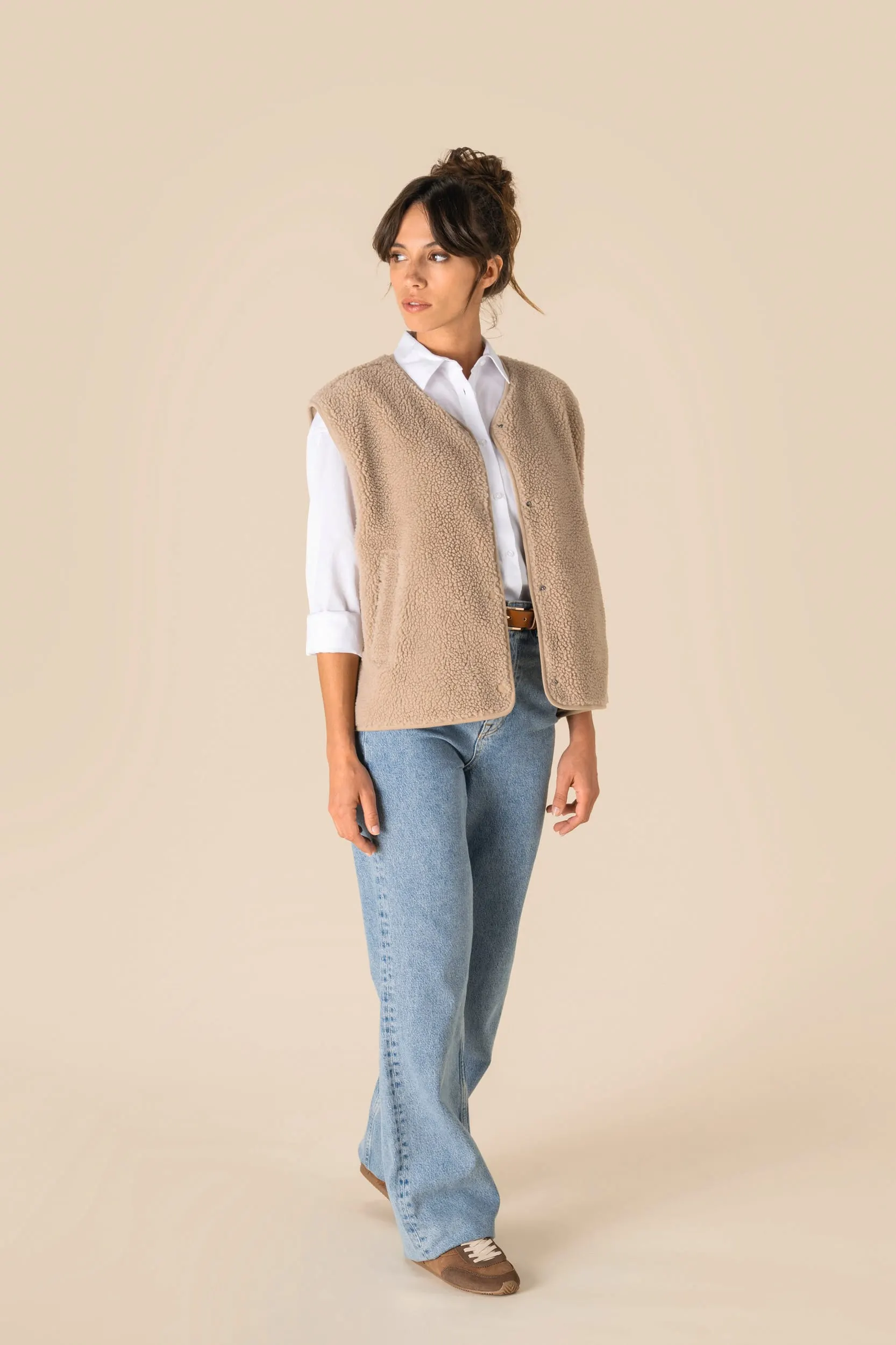 Chaleco de sherpa mujer<br/>