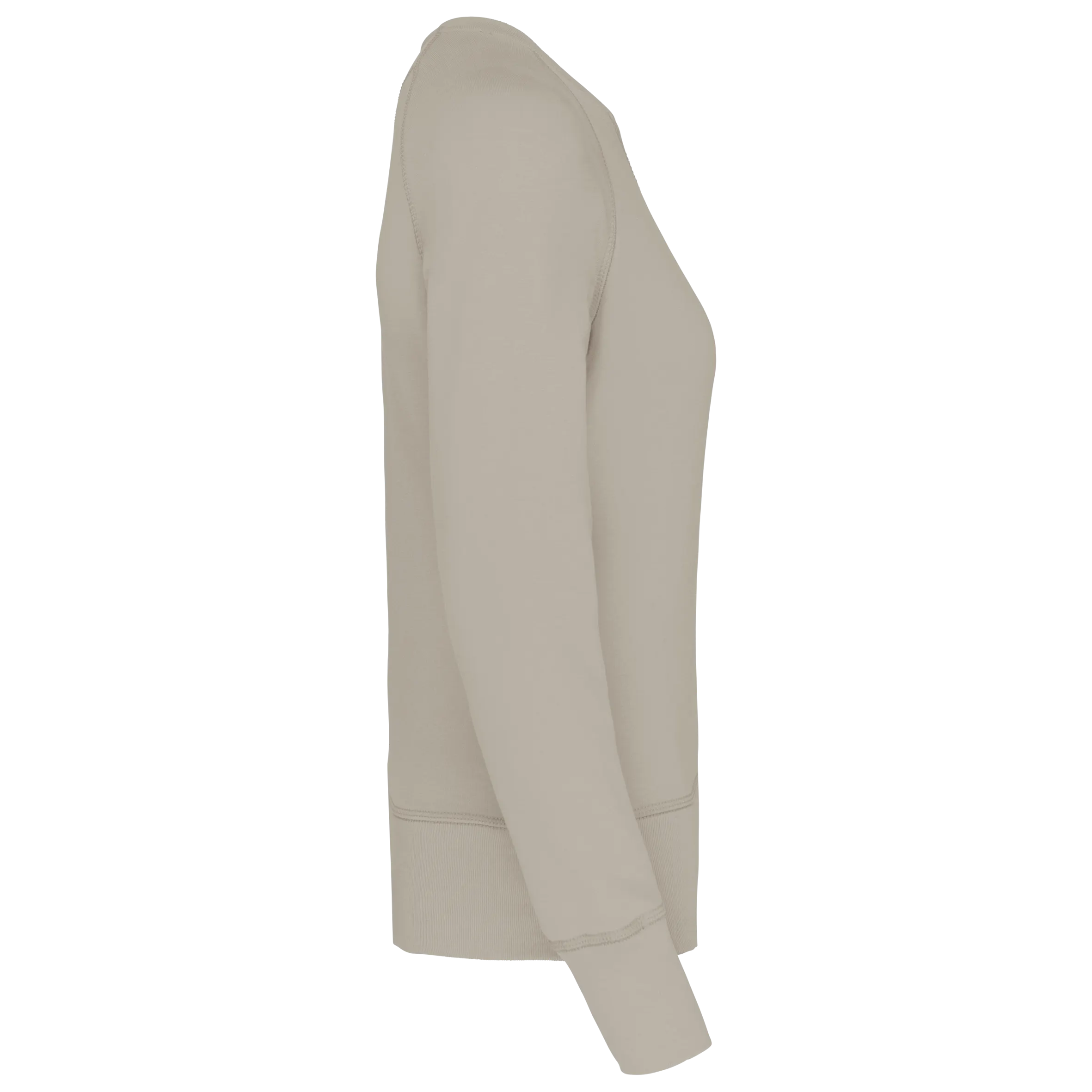 Sudadera algodón orgánico con cuello redondo y mangas raglan de mujer