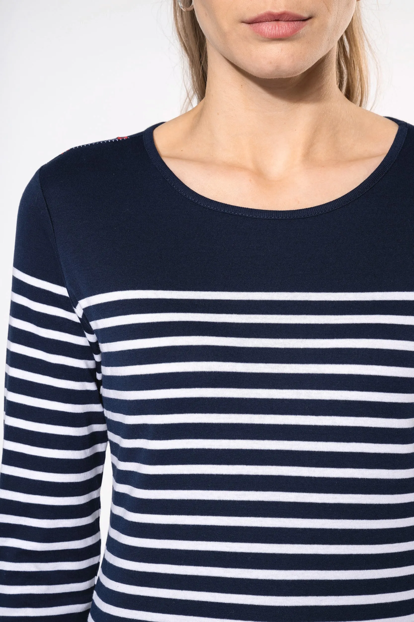 Camiseta marinera de manga larga de mujer