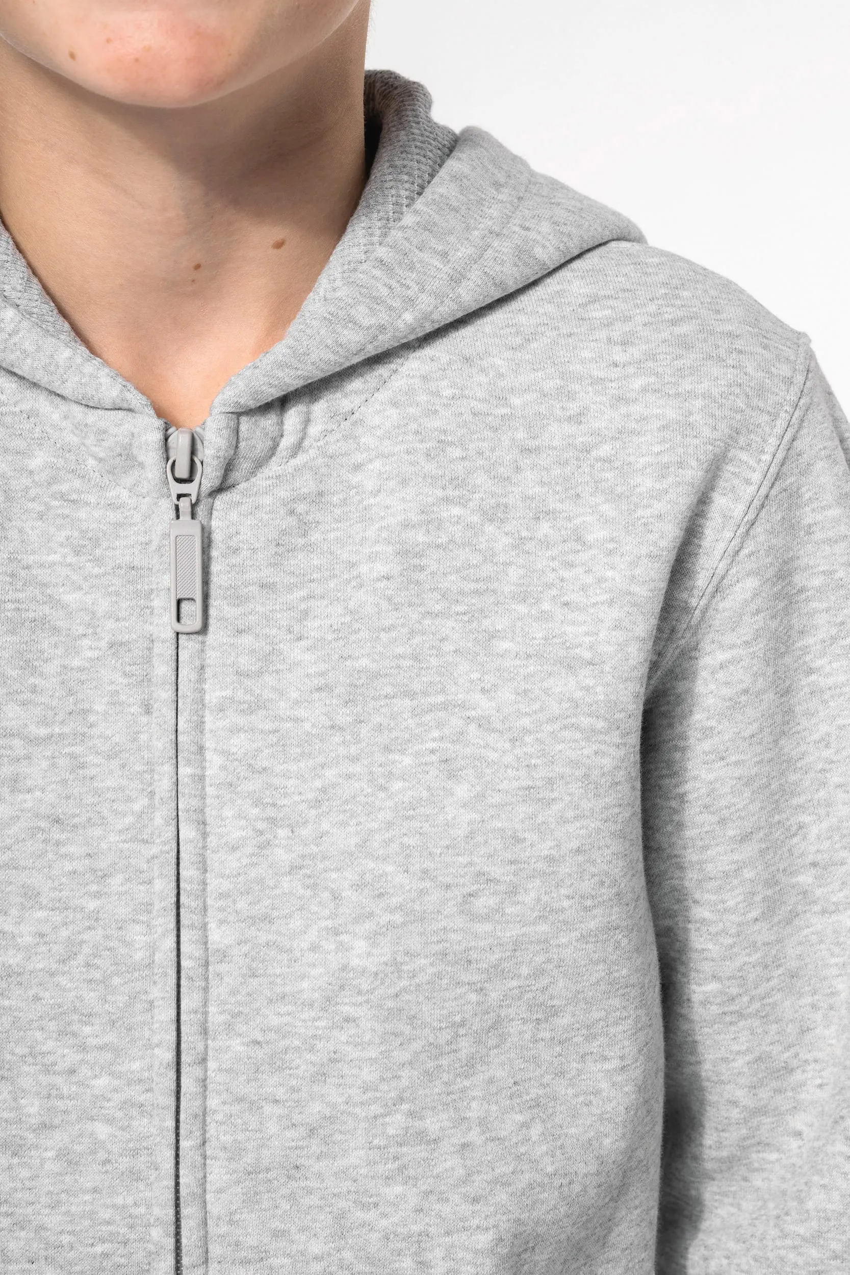Sudadera reciclada con cremallera y capucha infantil