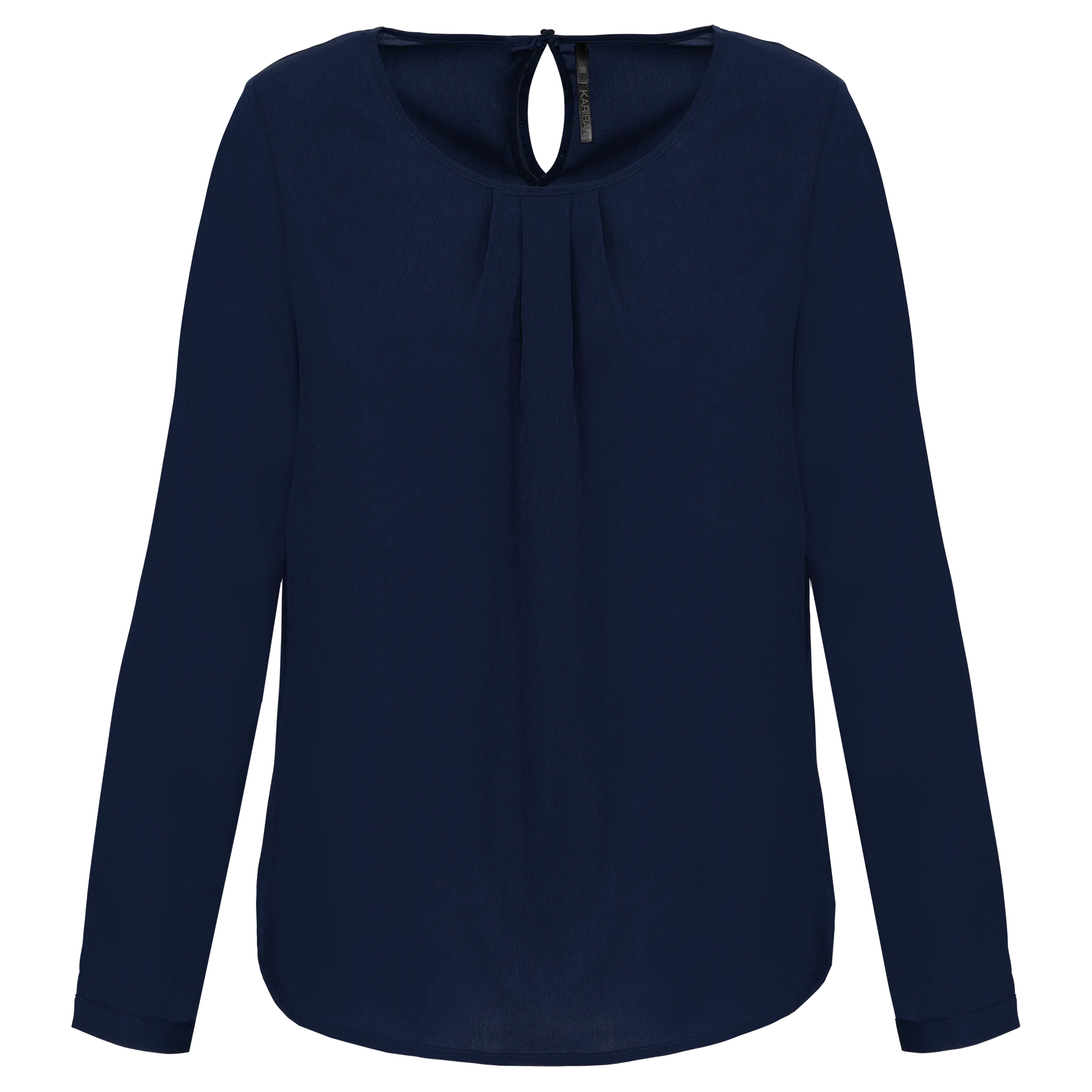 Blusa crepe manga larga mujer