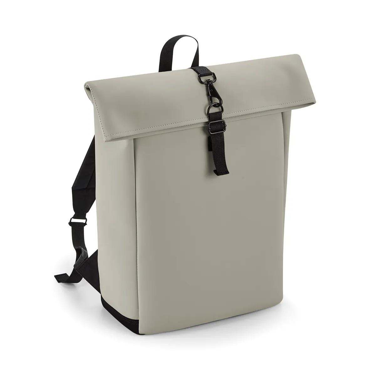 Mochila de poliuretano mate con solapa enrollable<br/>
