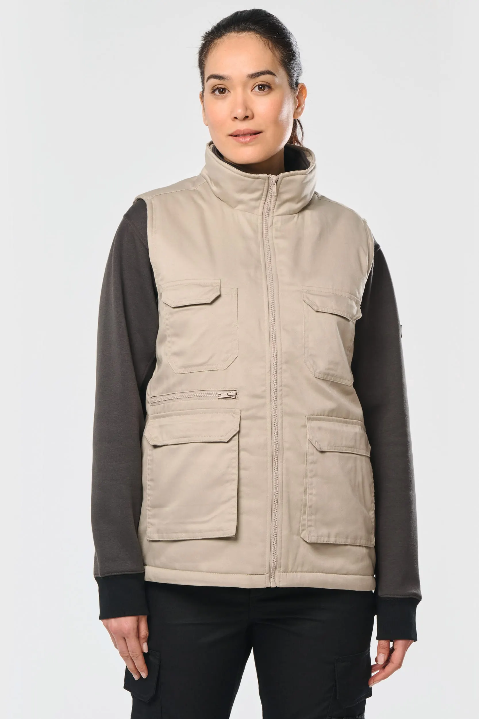 Chaleco polialgodón multibolsillos acolchado - Unisex