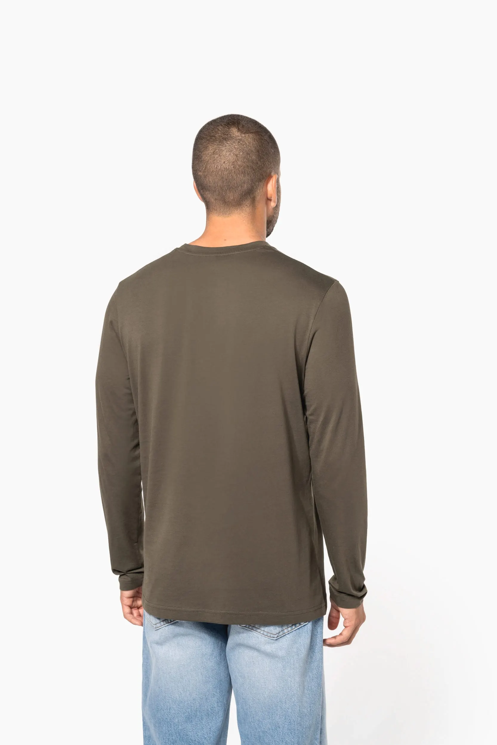 Camiseta maga larga y cuello redondo hombre