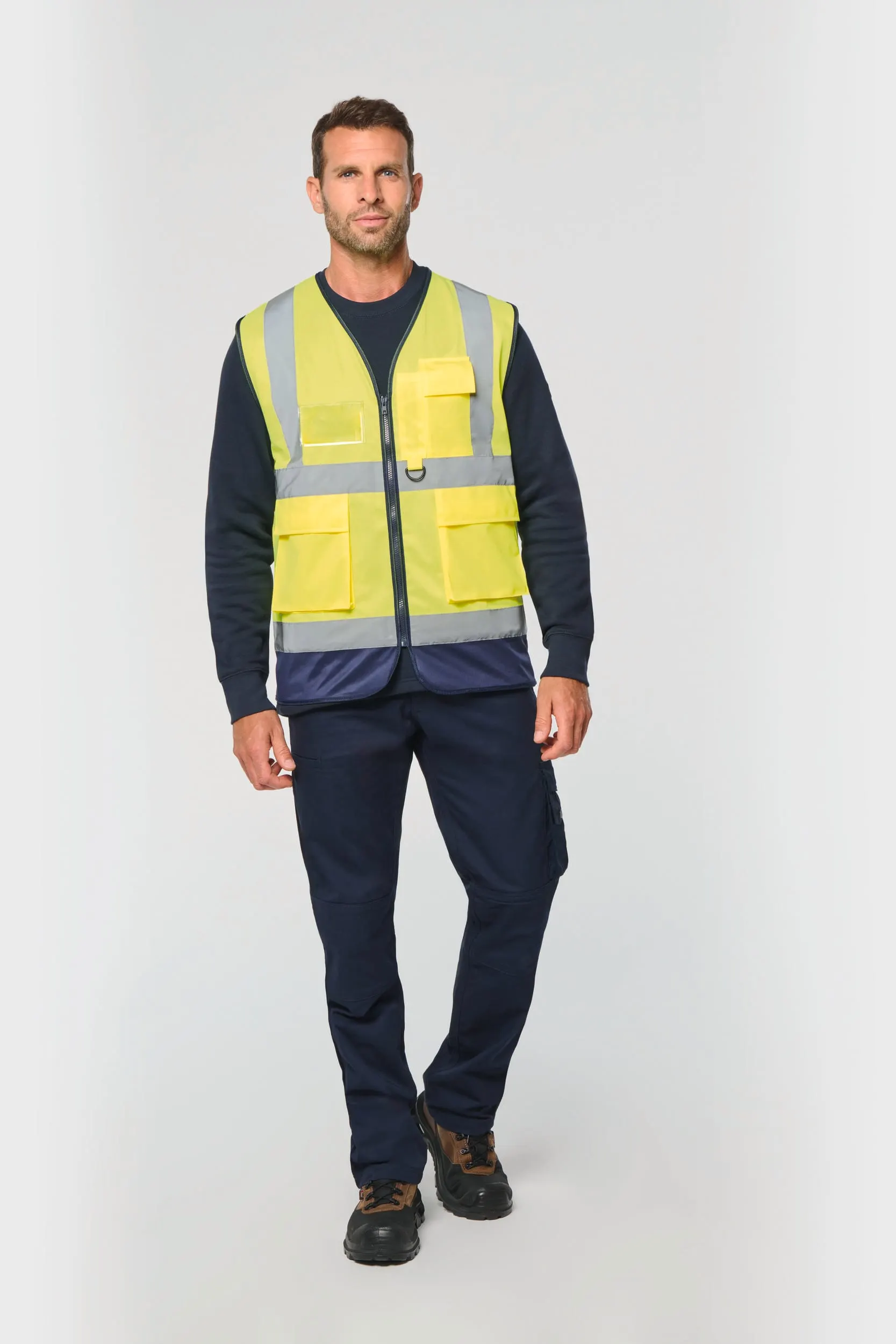 Chaleco de seguridad alta visibilidad reciclado con cremallera unisex