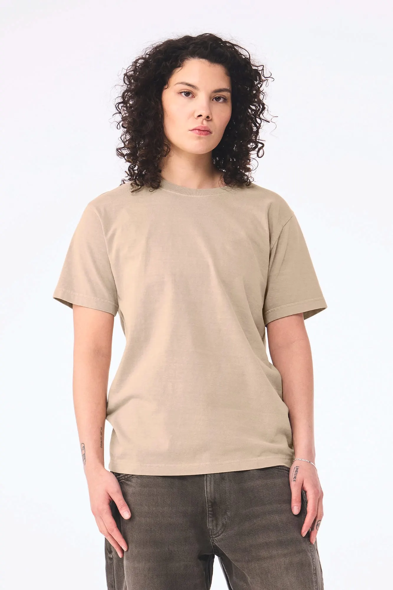Camiseta de efecto lavado gruesa unisex